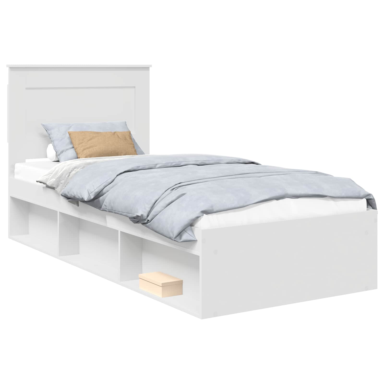 Bedframe met hoofdeinde Wit 100 x 200 cm Massief grenenhout is nu te koop bij PeponiXL, paradijselijk wonen!