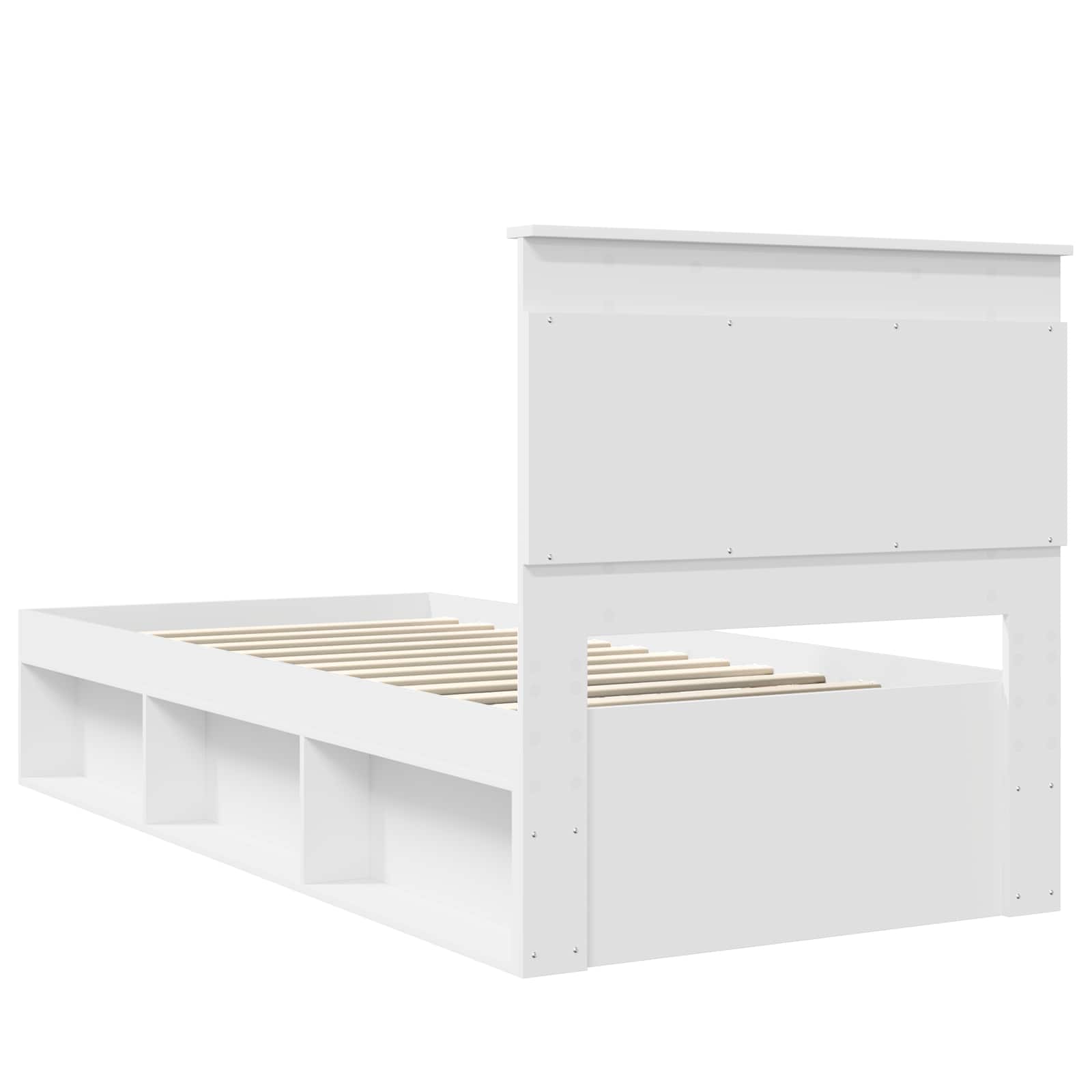 Bedframe met hoofdeinde Wit 100 x 200 cm Massief grenenhout is nu te koop bij PeponiXL, paradijselijk wonen!