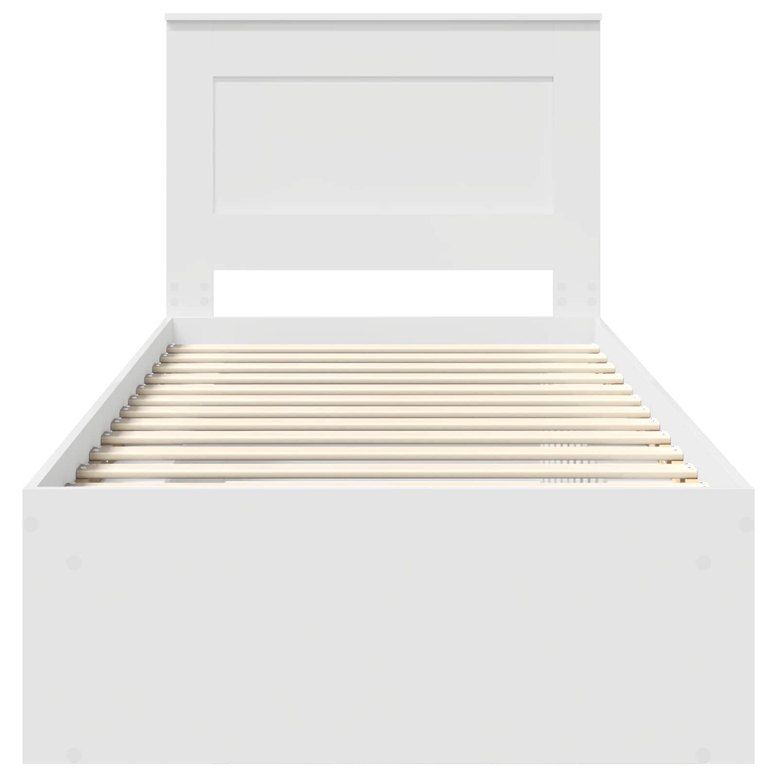 Bedframe met hoofdeinde Wit 100 x 200 cm Massief grenenhout is nu te koop bij PeponiXL, paradijselijk wonen!