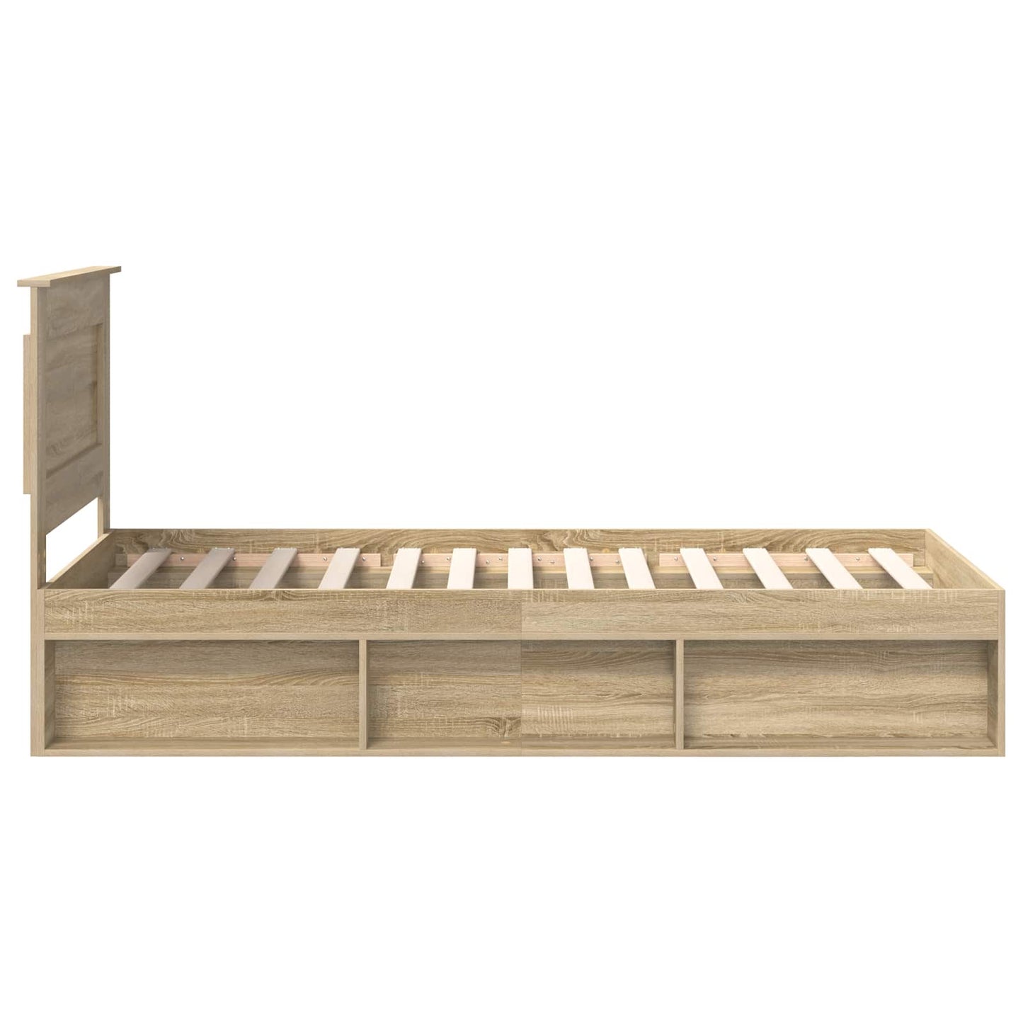 Bedframe met hoofdeinde Sonoma 100 x 200 cm Massief grenenhout is nu te koop bij PeponiXL, paradijselijk wonen!