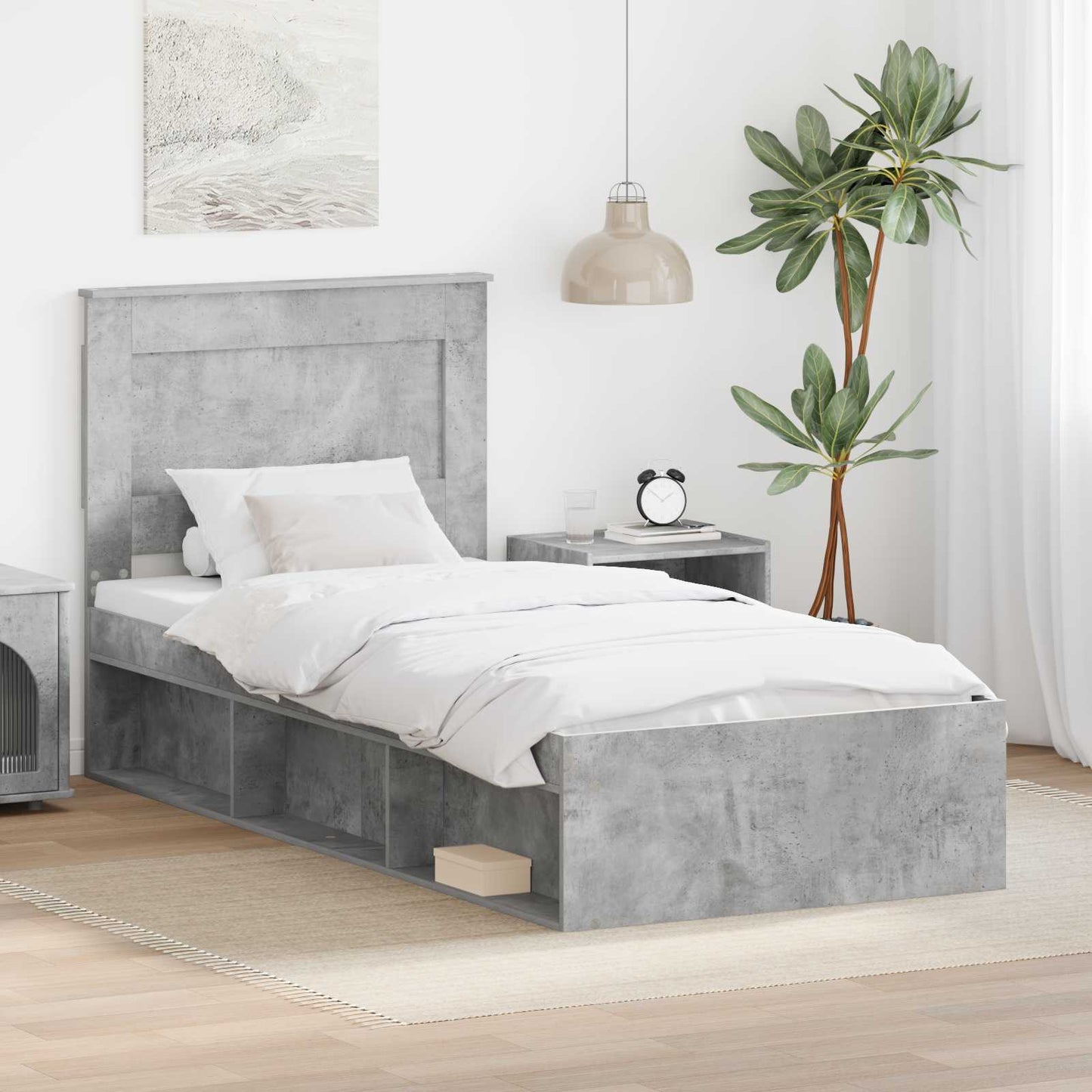 Bedframe Concerte Grijs 100 x 200 cm Massief grenenhout is nu te koop bij PeponiXL, paradijselijk wonen!