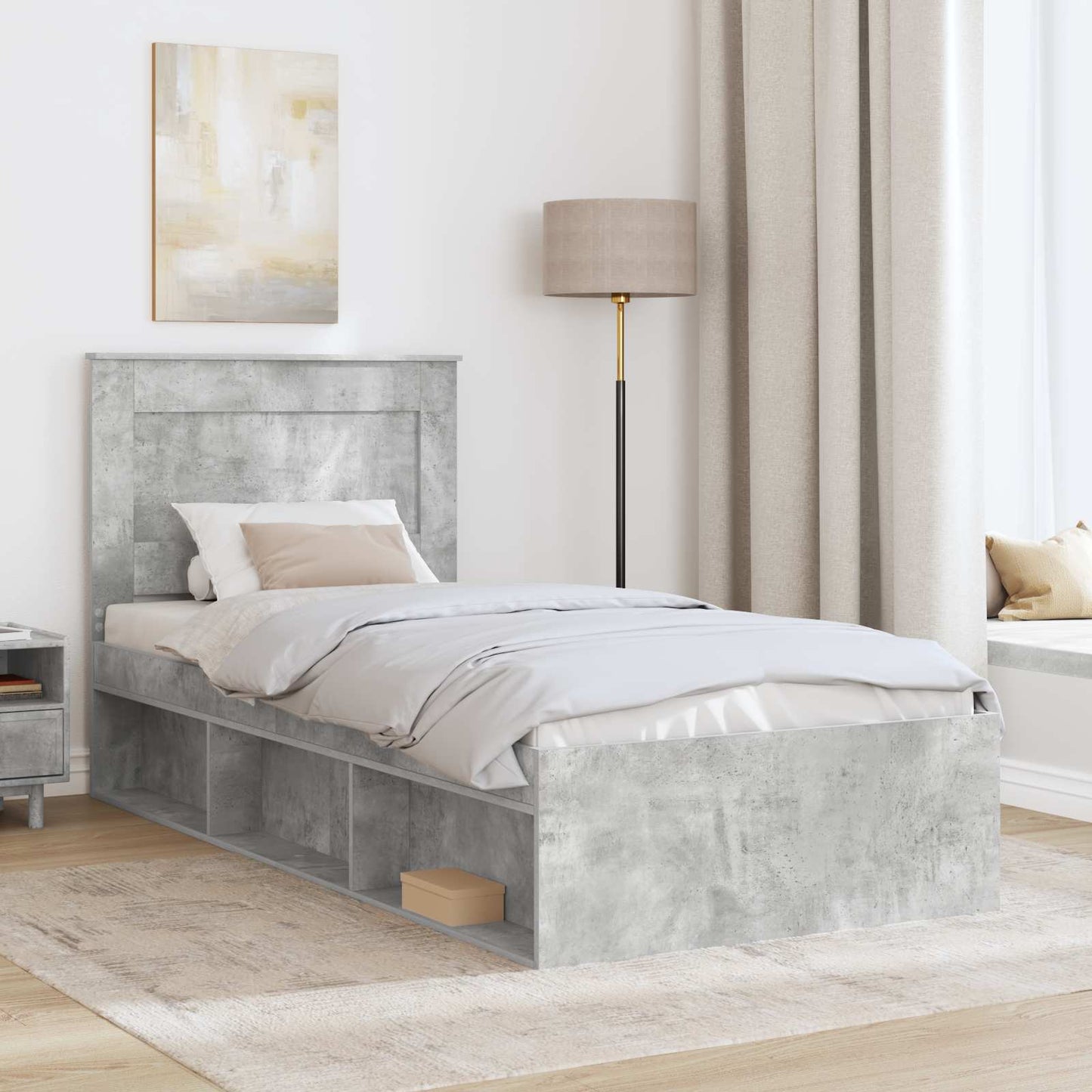 Bedframe met lade Concerte Grijs 90 x 190 cm Massief grenenhout is nu te koop bij PeponiXL, paradijselijk wonen!