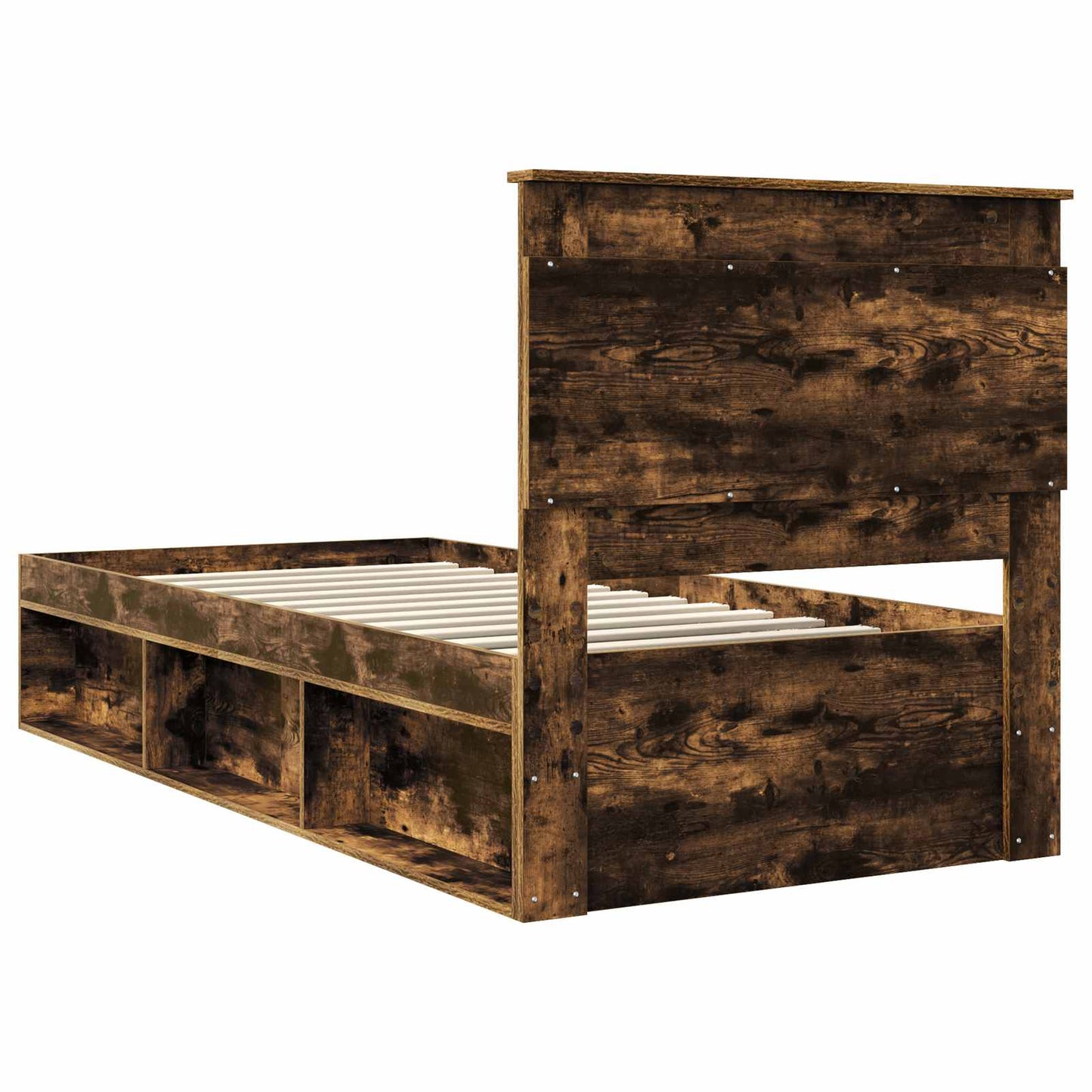 Bedframe Gerookt eiken 90 x 190 cm Massief grenenhout is nu te koop bij PeponiXL, paradijselijk wonen!