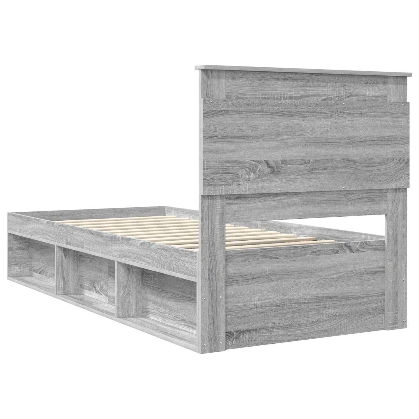 Bedframe met lade Grijs Sonoma 90 x 190 cm Massief grenenhout is nu te koop bij PeponiXL, paradijselijk wonen!