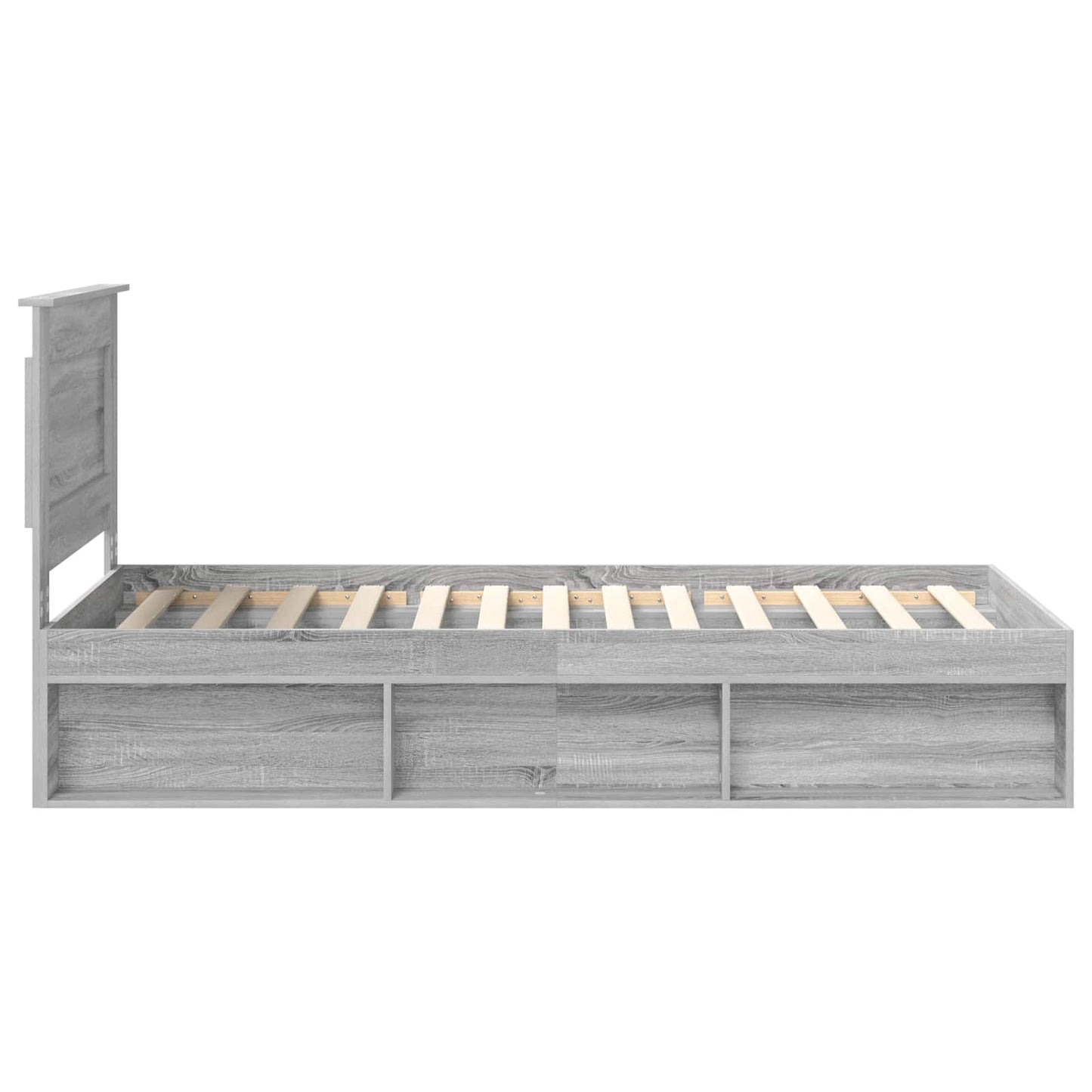 Bedframe met lade Grijs Sonoma 90 x 190 cm Massief grenenhout is nu te koop bij PeponiXL, paradijselijk wonen!