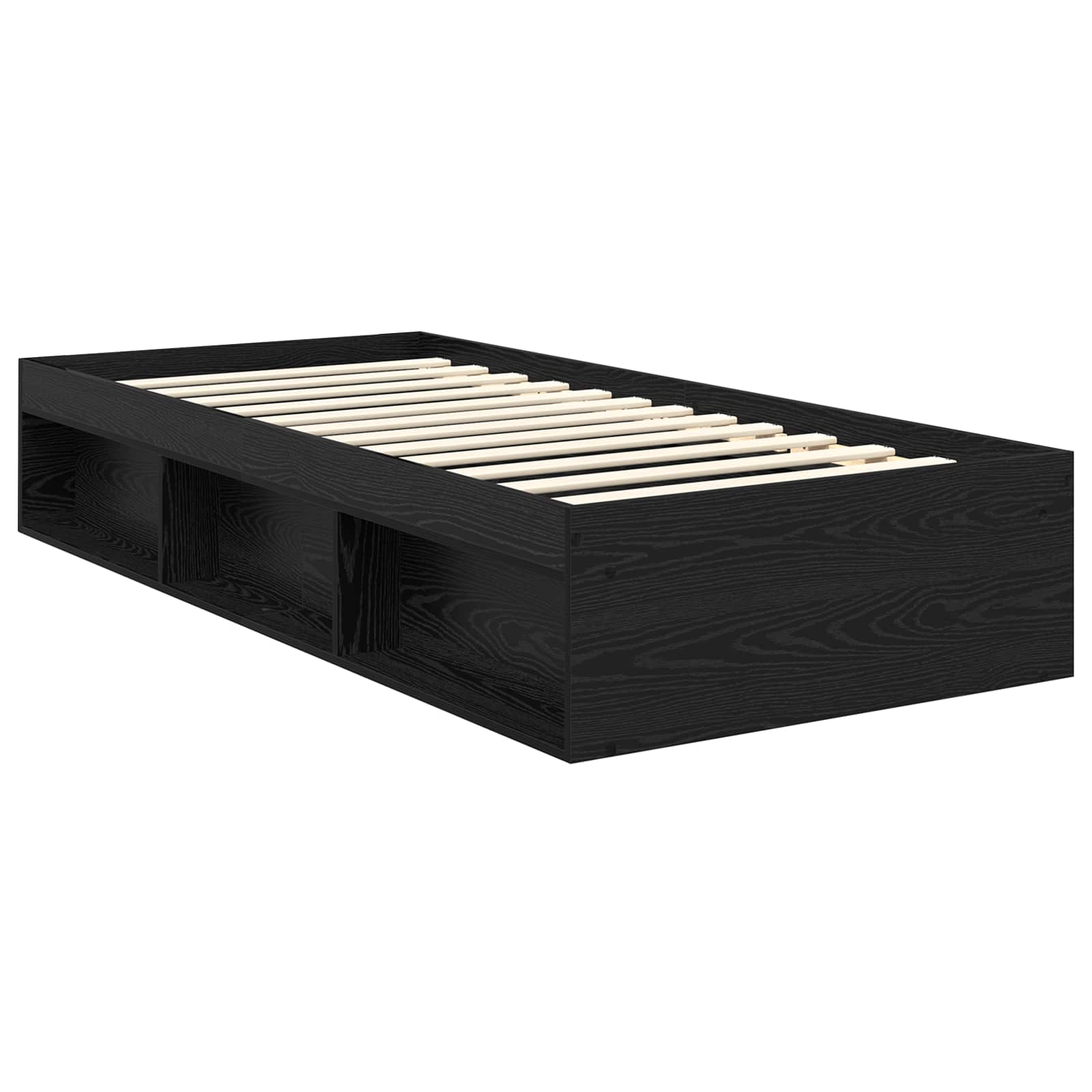Bedframe met hoofdeinde Zwart 90 x 200 cm Massief grenenhout is nu te koop bij PeponiXL, paradijselijk wonen!