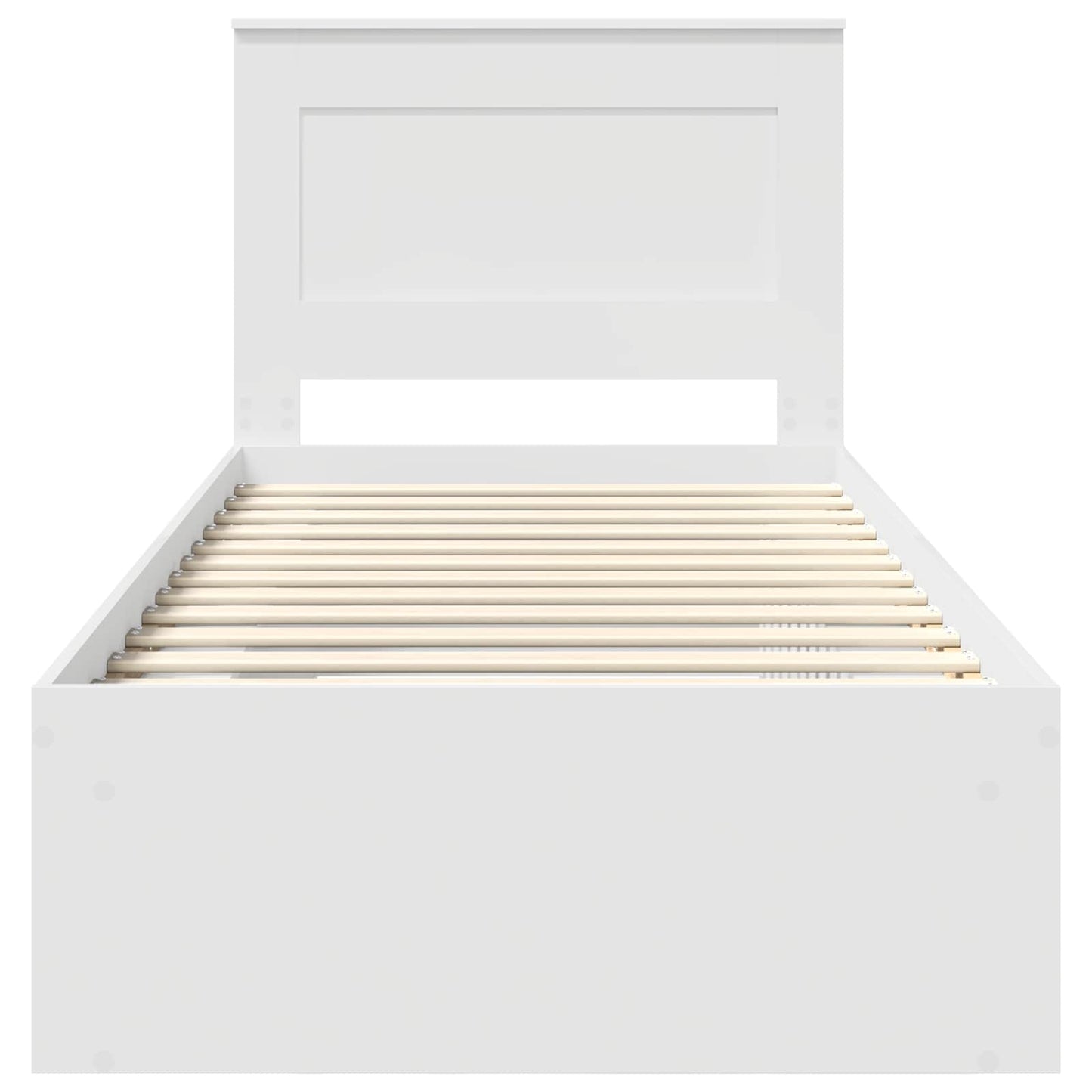 Bedframe met hoofdeinde Wit 75 x 190 cm Massief grenenhout is nu te koop bij PeponiXL, paradijselijk wonen!