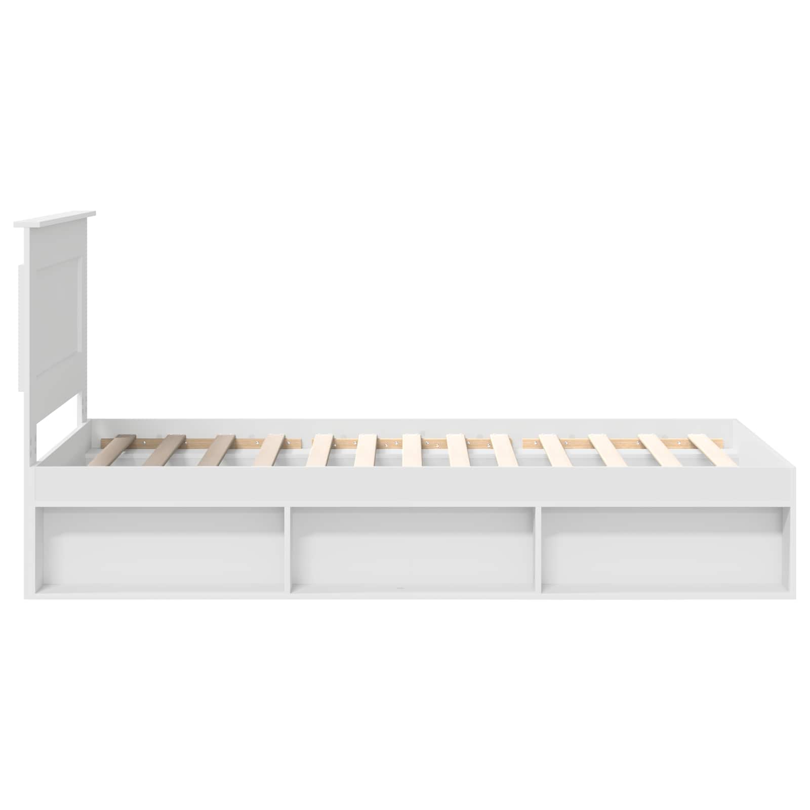 Bedframe met hoofdeinde Wit 75 x 190 cm Massief grenenhout is nu te koop bij PeponiXL, paradijselijk wonen!
