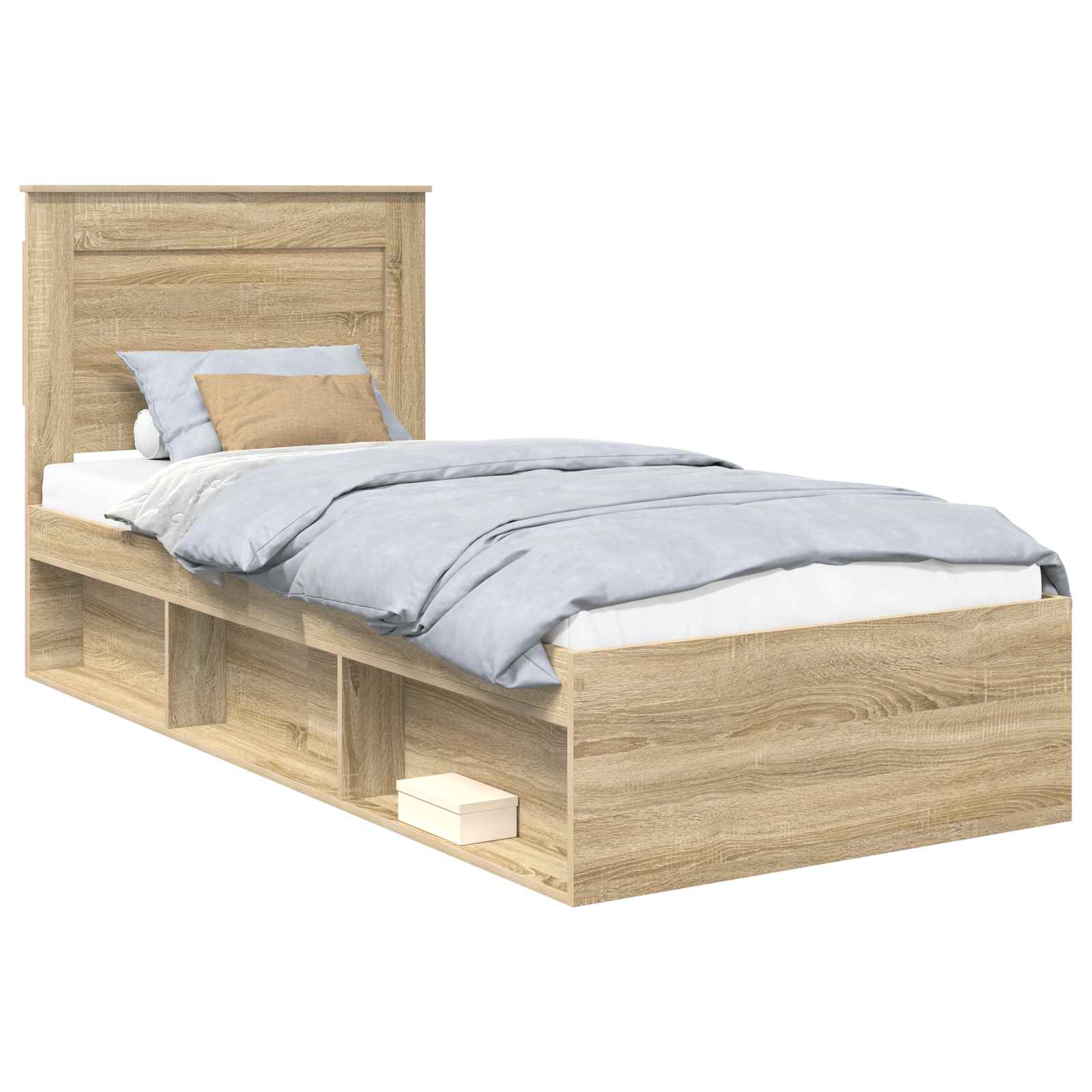 Bedframe met lade Sonoma Eiken 75 x 190 cm Massief grenenhout is nu te koop bij PeponiXL, paradijselijk wonen!