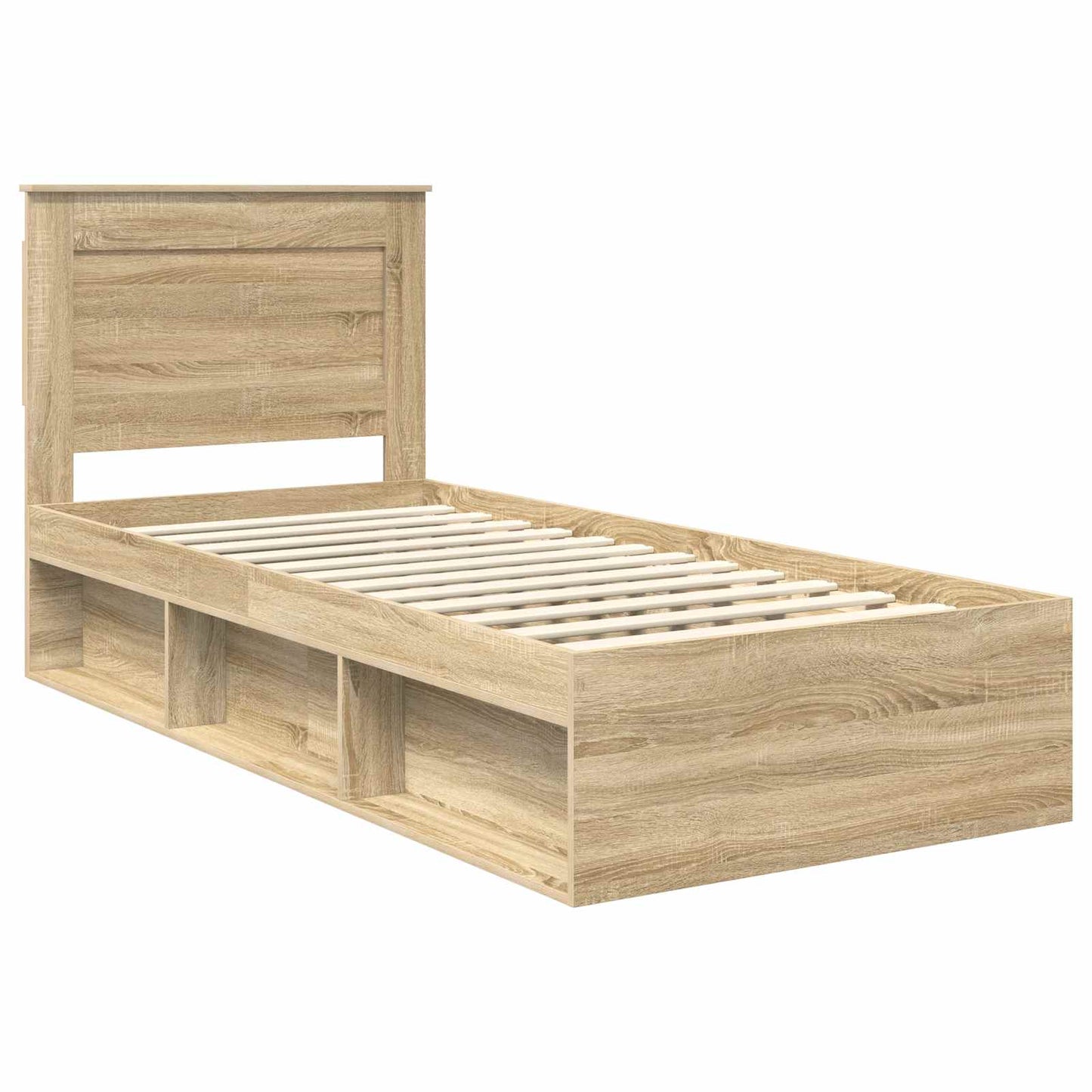 Bedframe met lade Sonoma Eiken 75 x 190 cm Massief grenenhout is nu te koop bij PeponiXL, paradijselijk wonen!