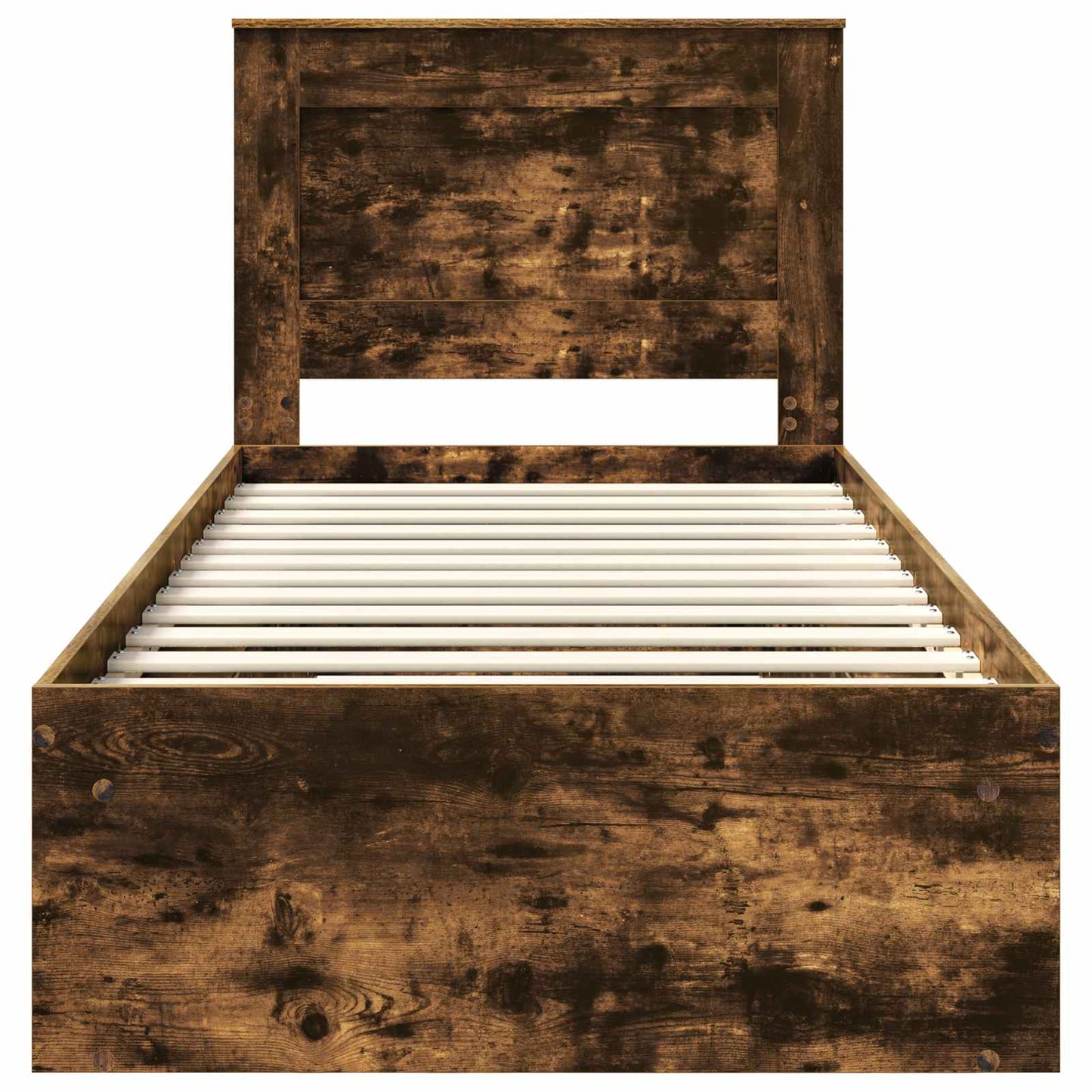Bedframe met lade Gerookt eiken 75 x 190 cm Massief grenenhout is nu te koop bij PeponiXL, paradijselijk wonen!