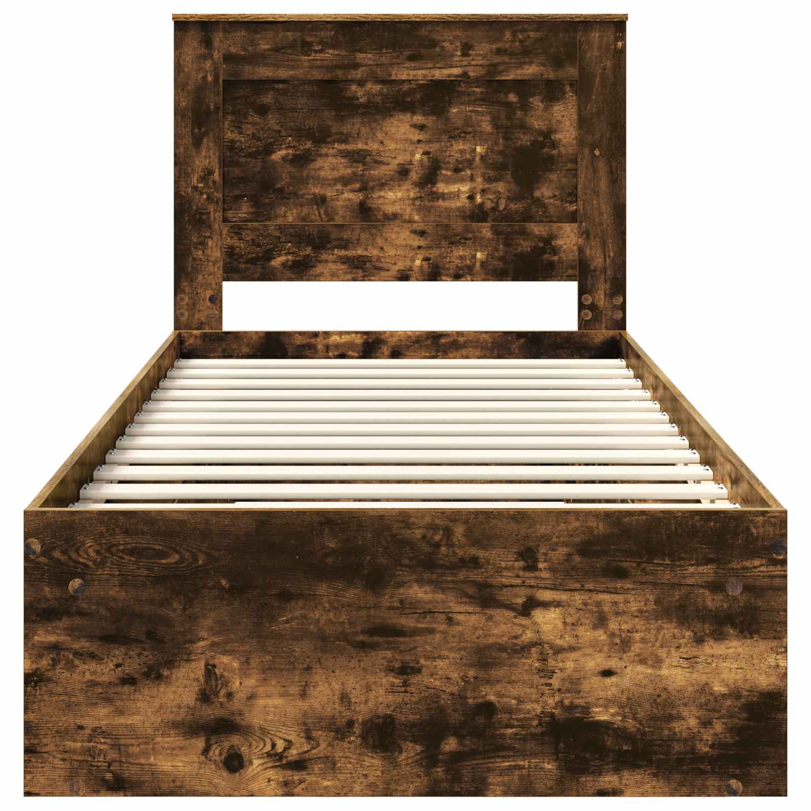 Bedframe met lade Gerookt eiken 75 x 190 cm Massief grenenhout is nu te koop bij PeponiXL, paradijselijk wonen!