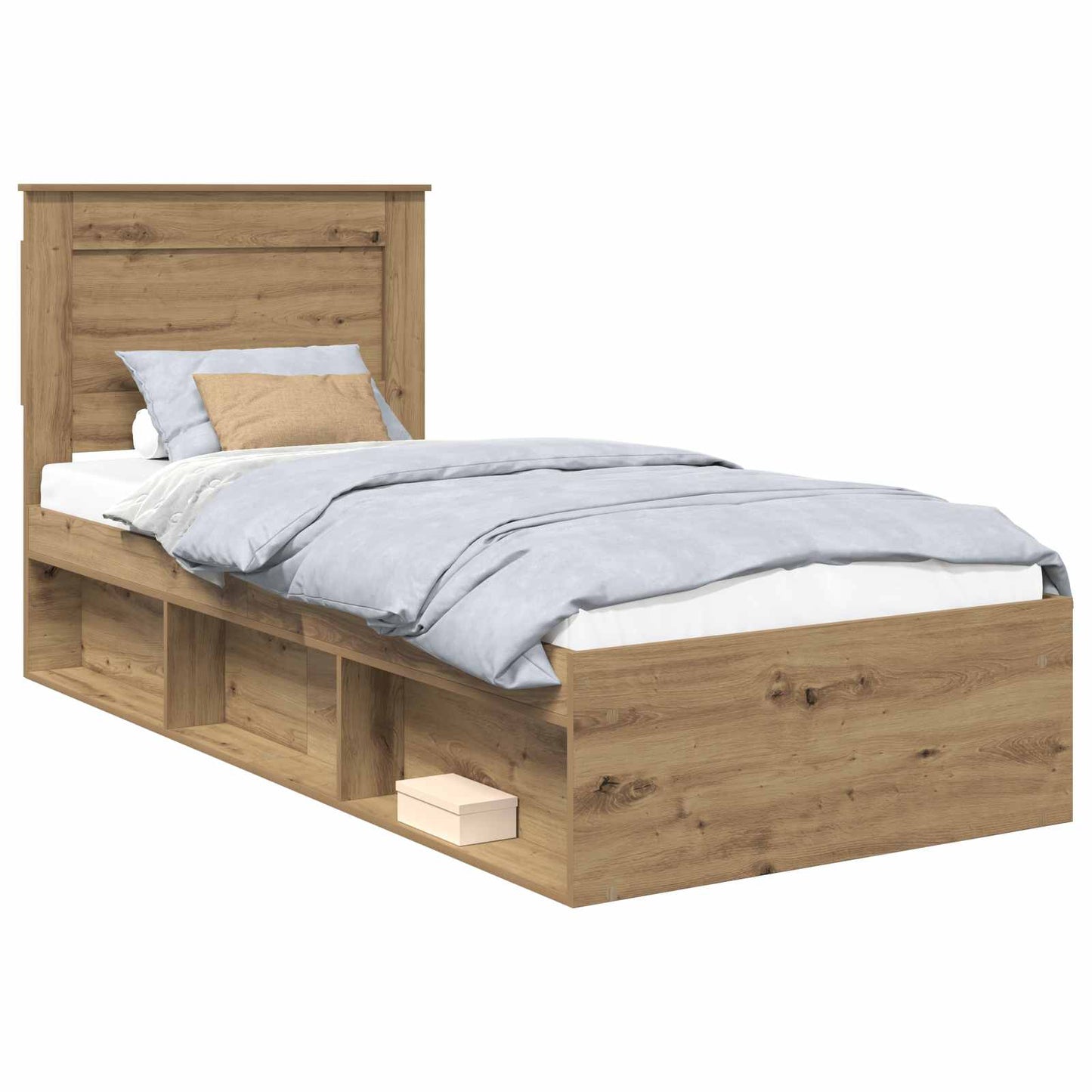 Bedframe Ambachtelijk eiken 75 x 190 cm Massief grenenhout is nu te koop bij PeponiXL, paradijselijk wonen!