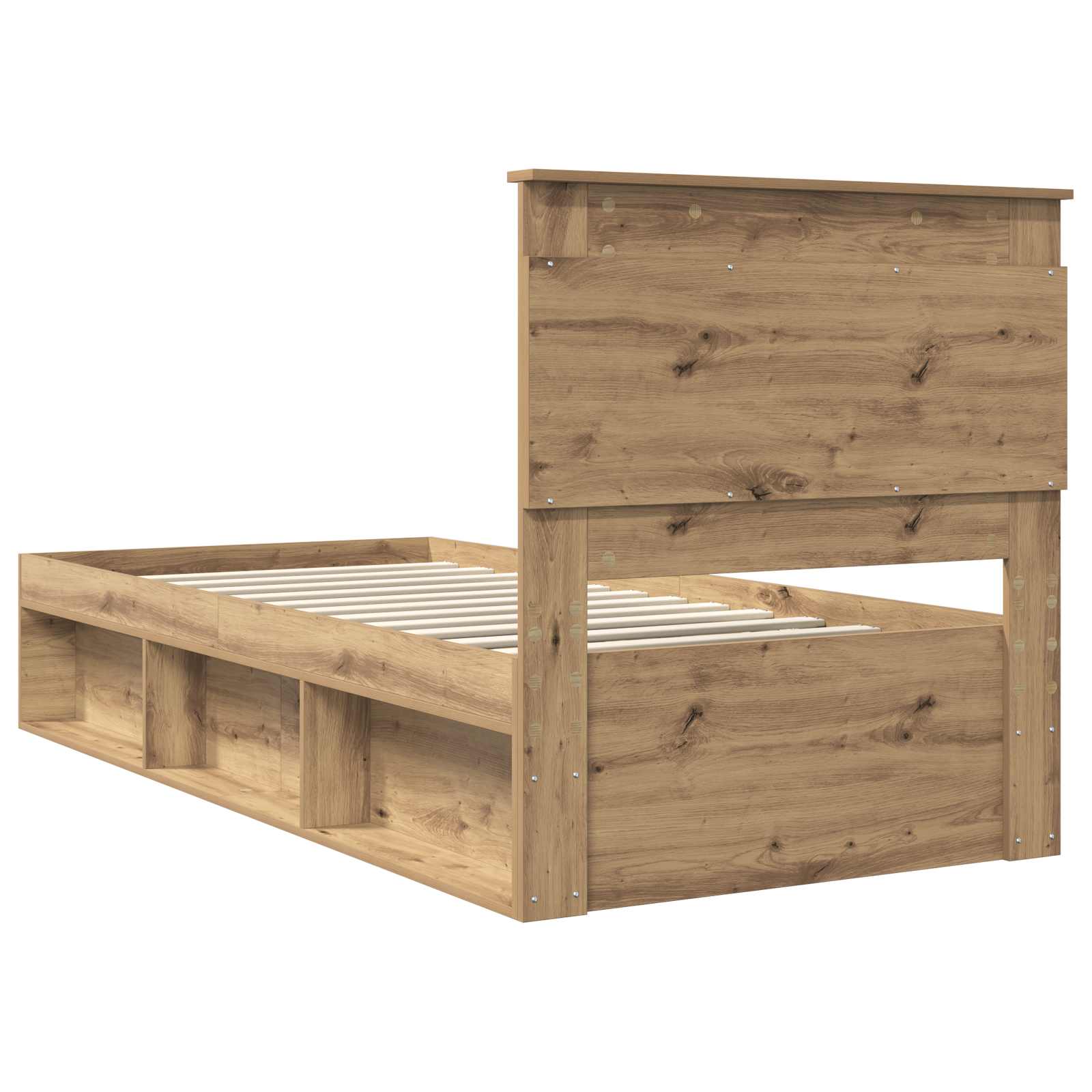 Bedframe Ambachtelijk eiken 75 x 190 cm Massief grenenhout is nu te koop bij PeponiXL, paradijselijk wonen!