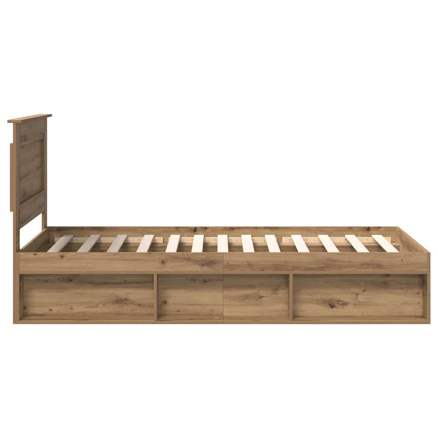 Bedframe Ambachtelijk eiken 75 x 190 cm Massief grenenhout is nu te koop bij PeponiXL, paradijselijk wonen!