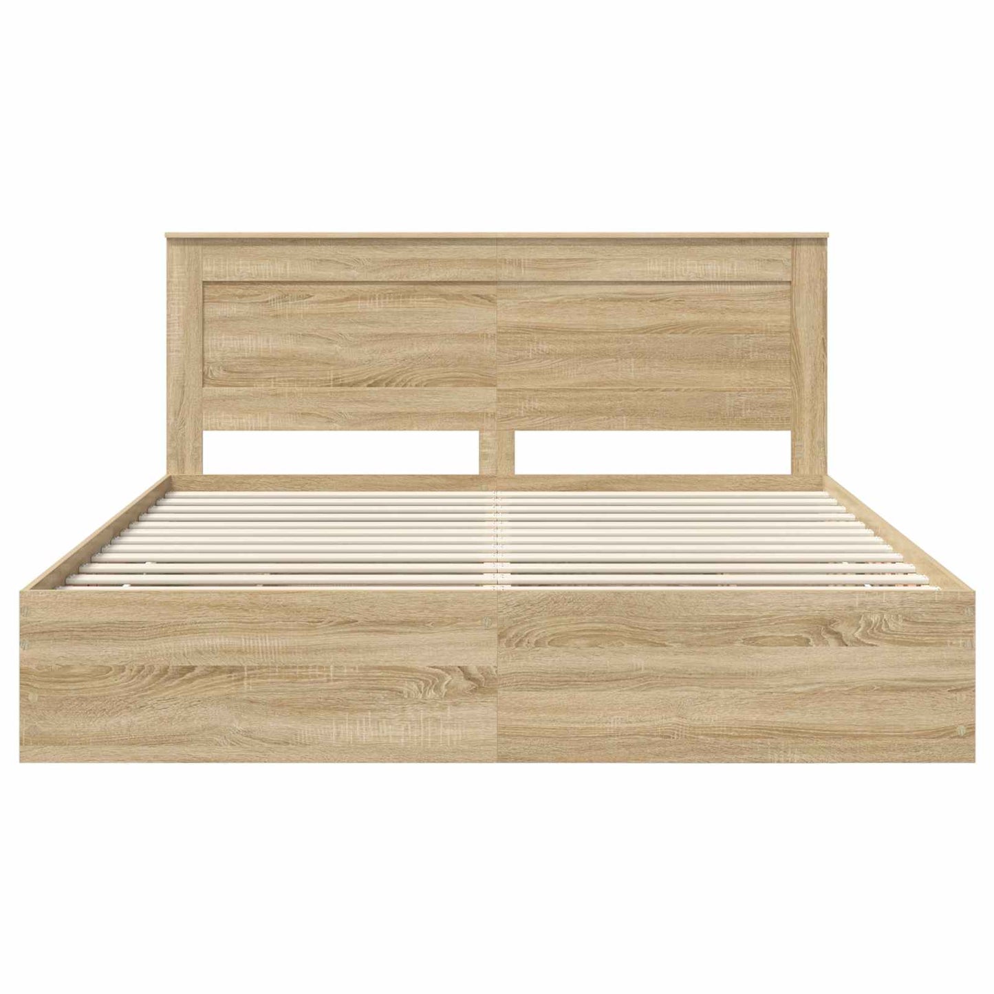 Bedframe met lade Sonoma Eiken 200 x 200 cm Ingenieurshout is nu te koop bij PeponiXL, paradijselijk wonen!