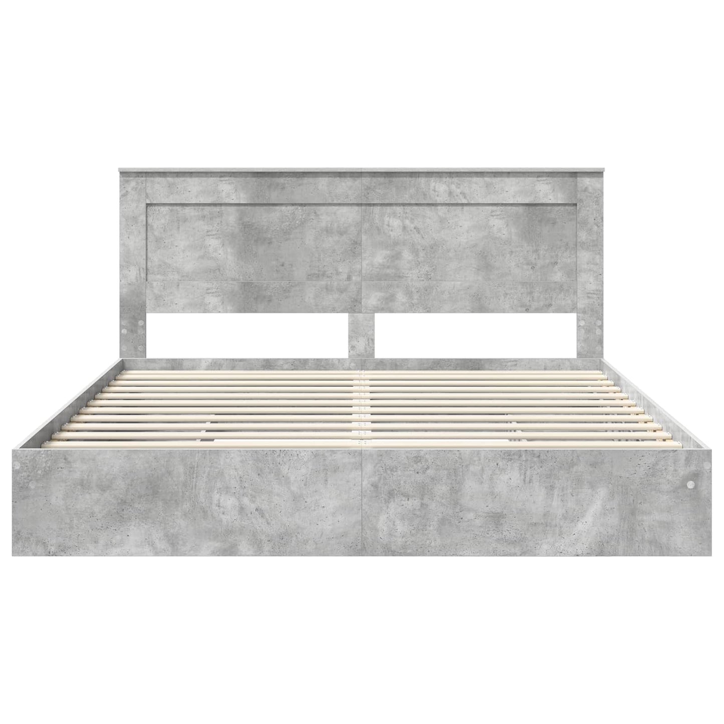 Opslag bed met hoofdeinde Beton Grijs 200 x 200 cm Bewerkt hout is nu te koop bij PeponiXL, paradijselijk wonen!