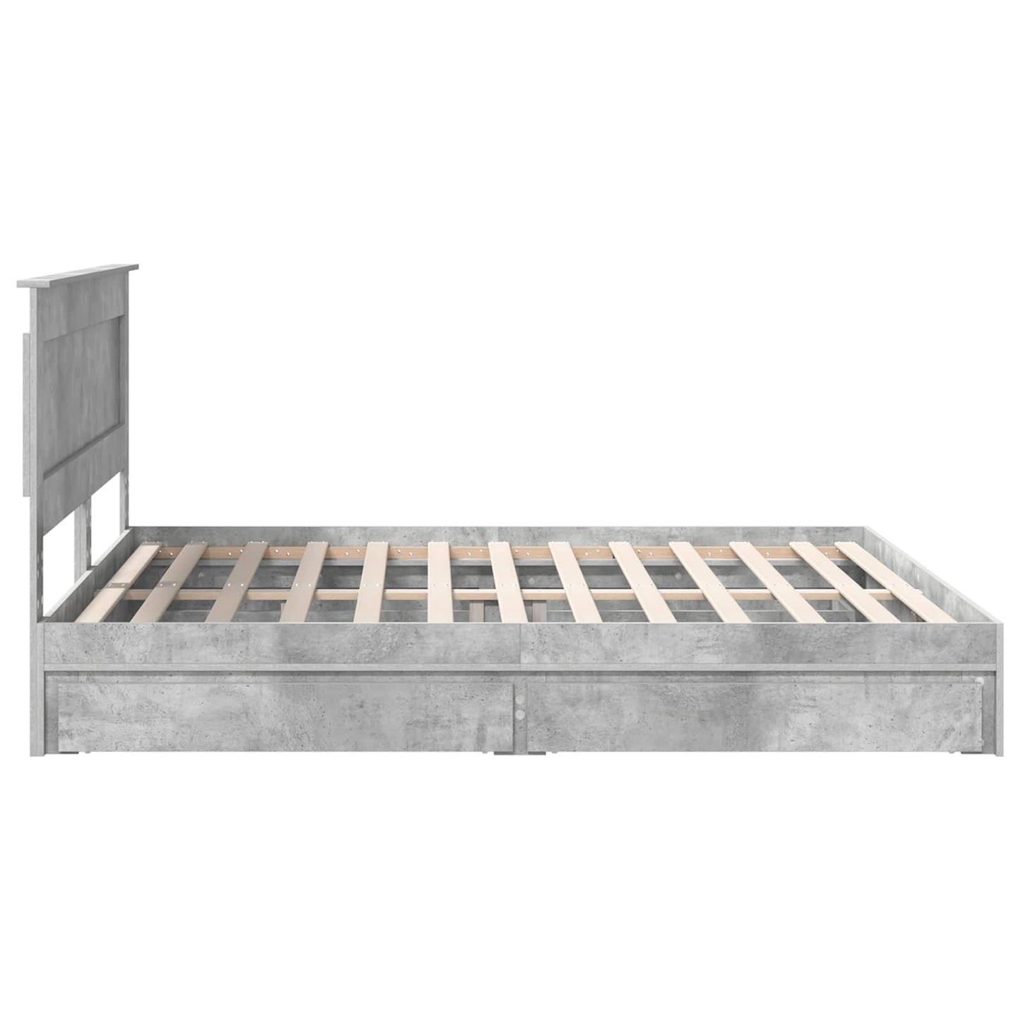 Opslag bed met hoofdeinde Beton Grijs 200 x 200 cm Bewerkt hout is nu te koop bij PeponiXL, paradijselijk wonen!