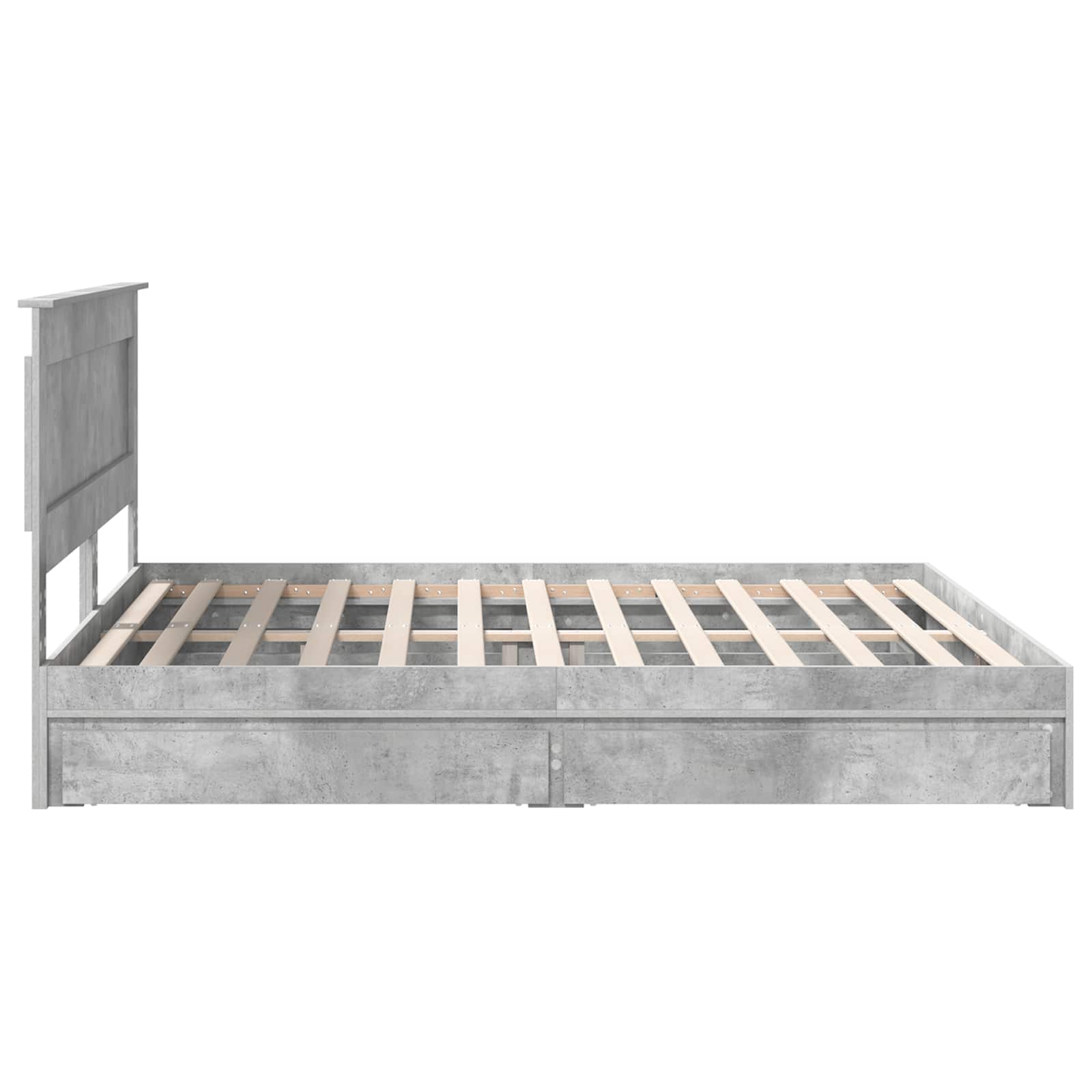 Opslag bed met hoofdeinde Beton Grijs 200 x 200 cm Bewerkt hout is nu te koop bij PeponiXL, paradijselijk wonen!
