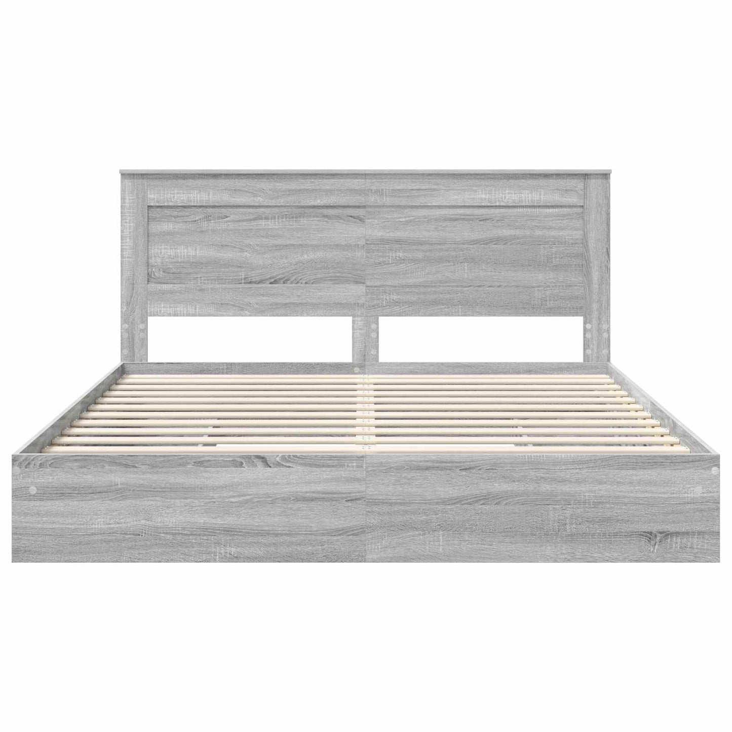 Opslag bed met lade Grijs Sonoma 200 x 200 cm Bewerkt hout is nu te koop bij PeponiXL, paradijselijk wonen!