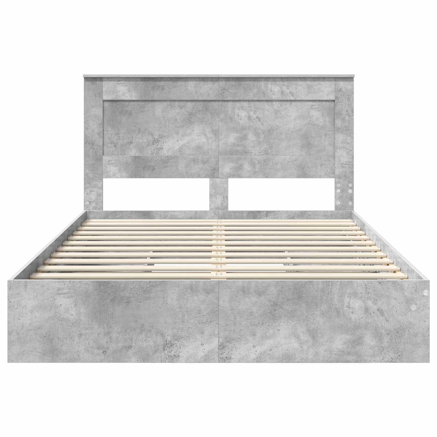 Opslag bed met hoofdeinde Beton Grijs 150 x 200 cm Bewerkt hout is nu te koop bij PeponiXL, paradijselijk wonen!