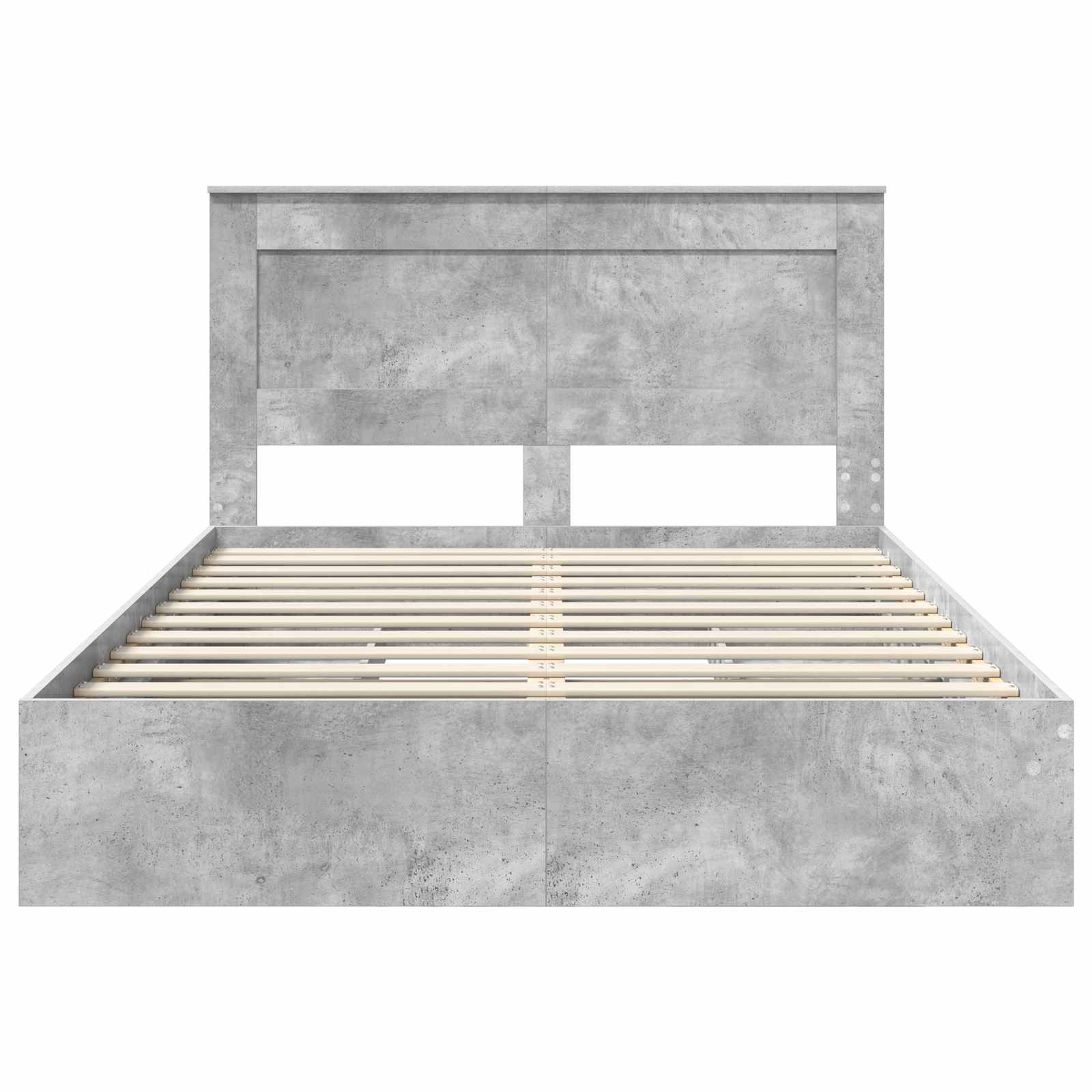 Opslag bed met hoofdeinde Beton Grijs 150 x 200 cm Bewerkt hout is nu te koop bij PeponiXL, paradijselijk wonen!