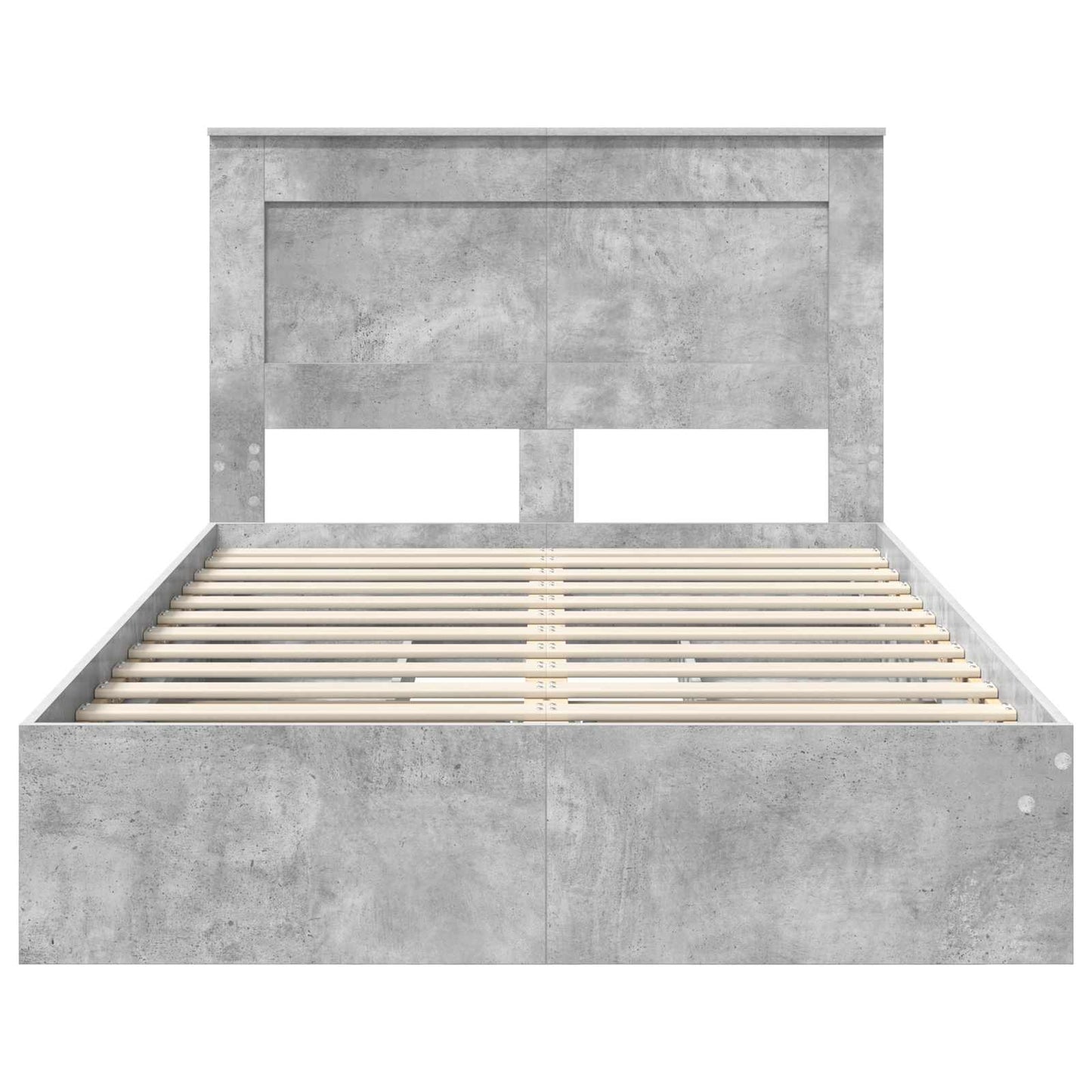 Opslag bed met hoofdeinde Beton Grijs 135 x 190 cm Bewerkt hout is nu te koop bij PeponiXL, paradijselijk wonen!
