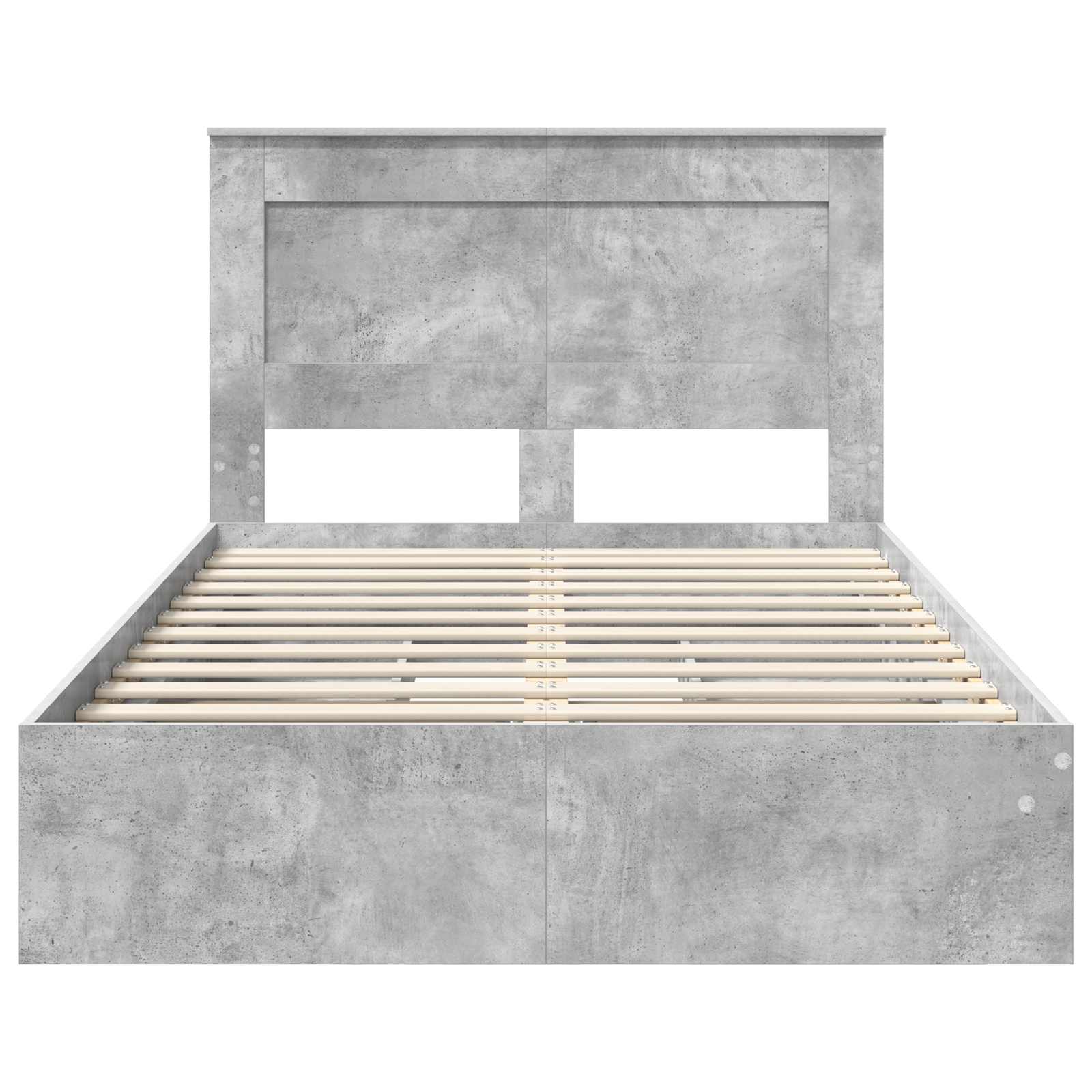 Opslag bed met hoofdeinde Beton Grijs 135 x 190 cm Bewerkt hout is nu te koop bij PeponiXL, paradijselijk wonen!