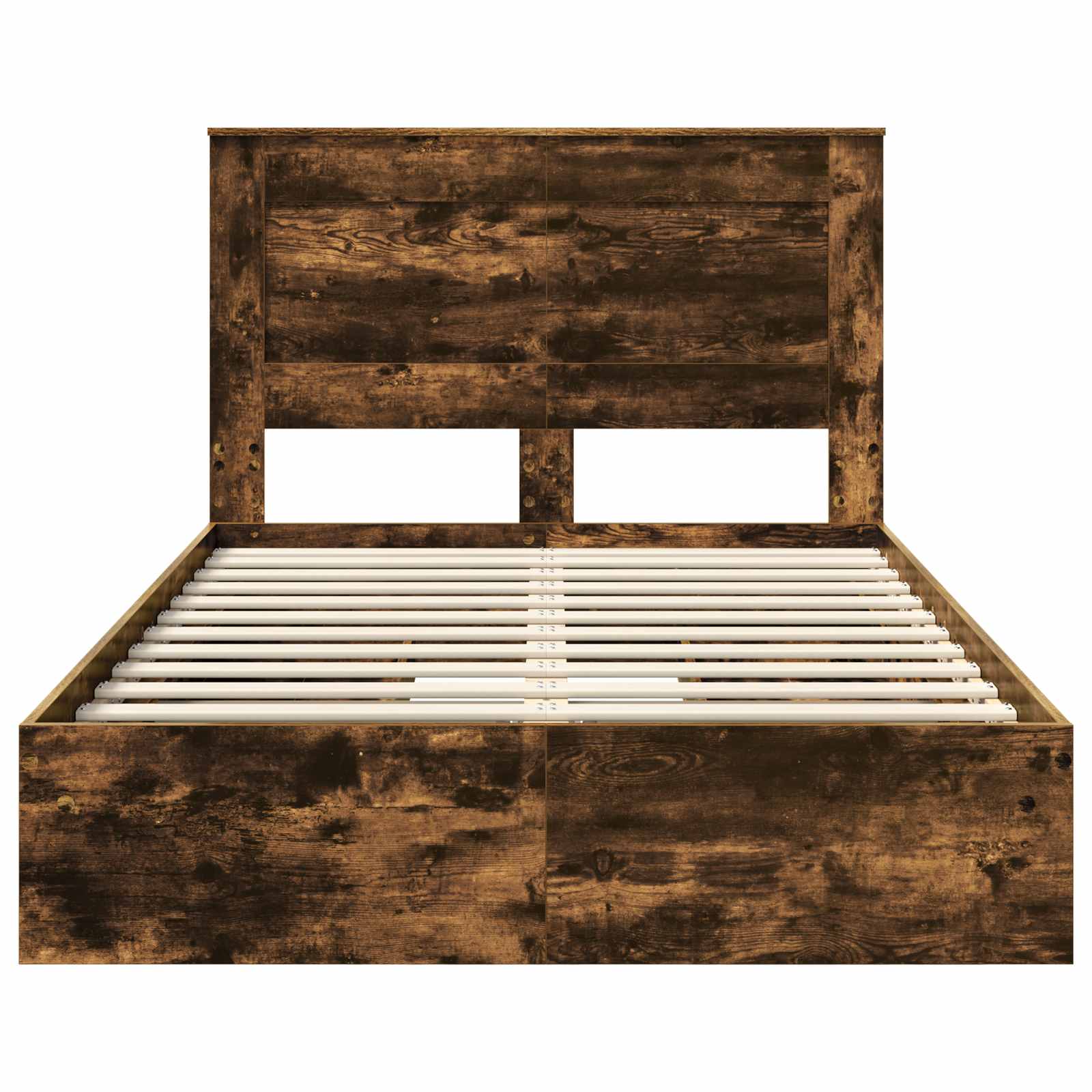 Opslag bed met lade Gerookt eiken 135 x 190 cm Bewerkt hout is nu te koop bij PeponiXL, paradijselijk wonen!