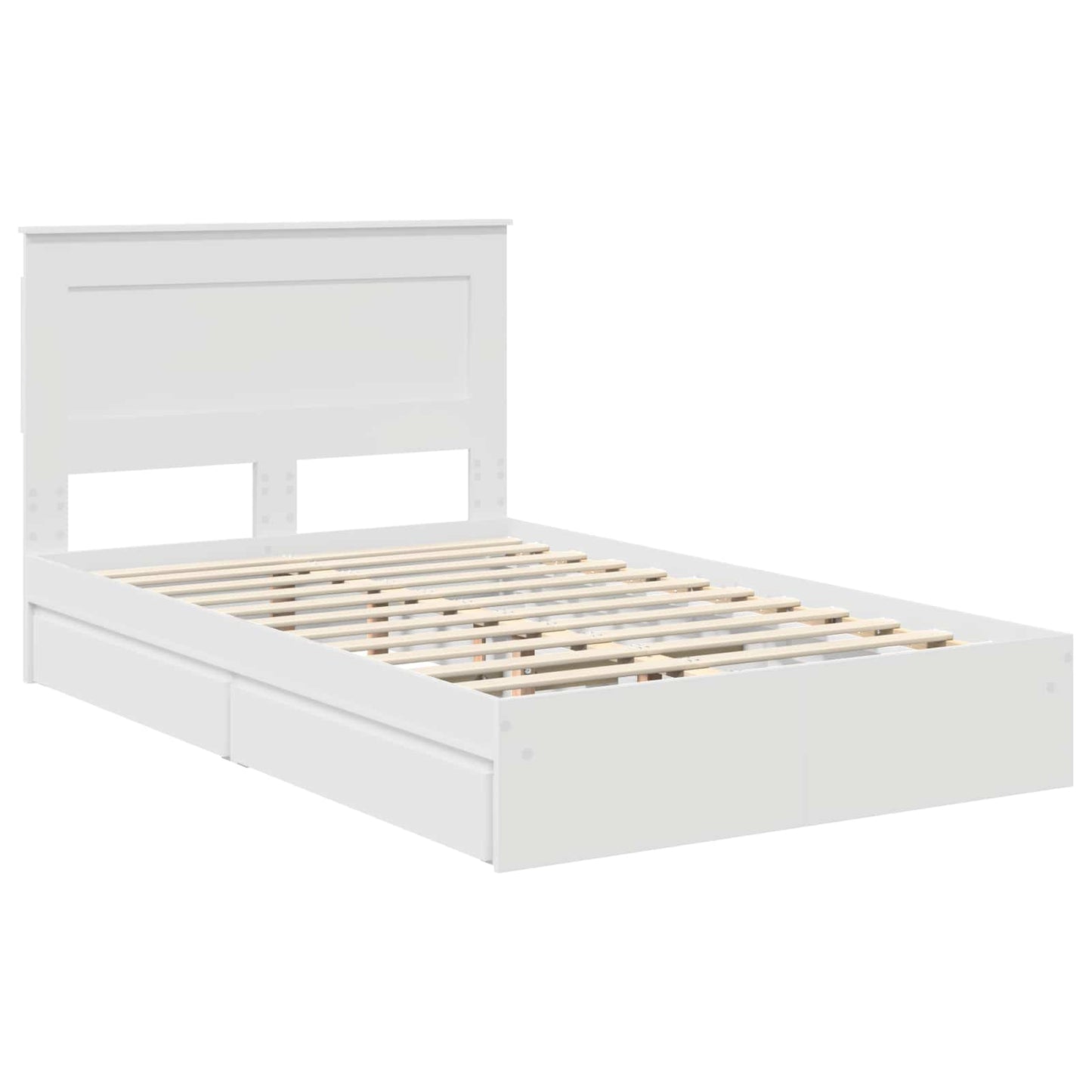 Opslag bed met hoofdeinde Wit 120 x 190 cm Bewerkt hout is nu te koop bij PeponiXL, paradijselijk wonen!