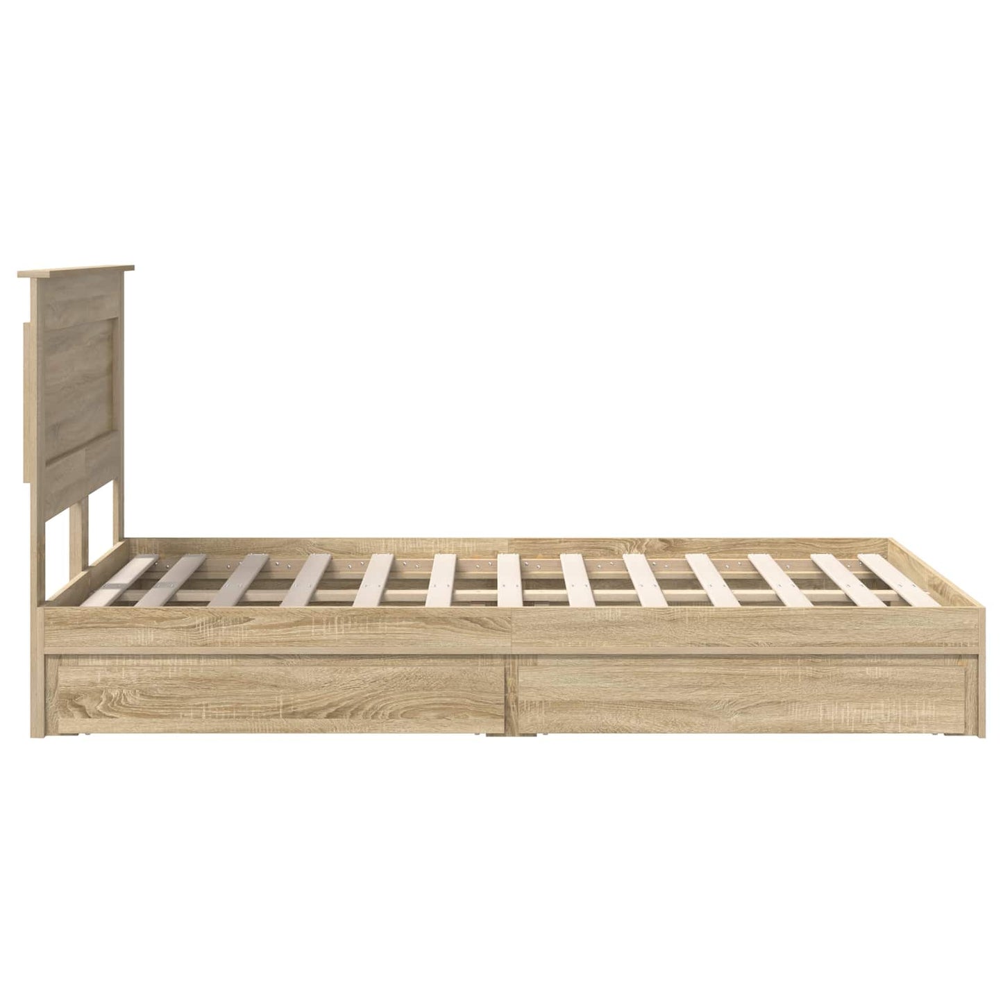 Opslag bed met lade Sonoma Eiken 120 x 200 cm Bewerkt hout is nu te koop bij PeponiXL, paradijselijk wonen!