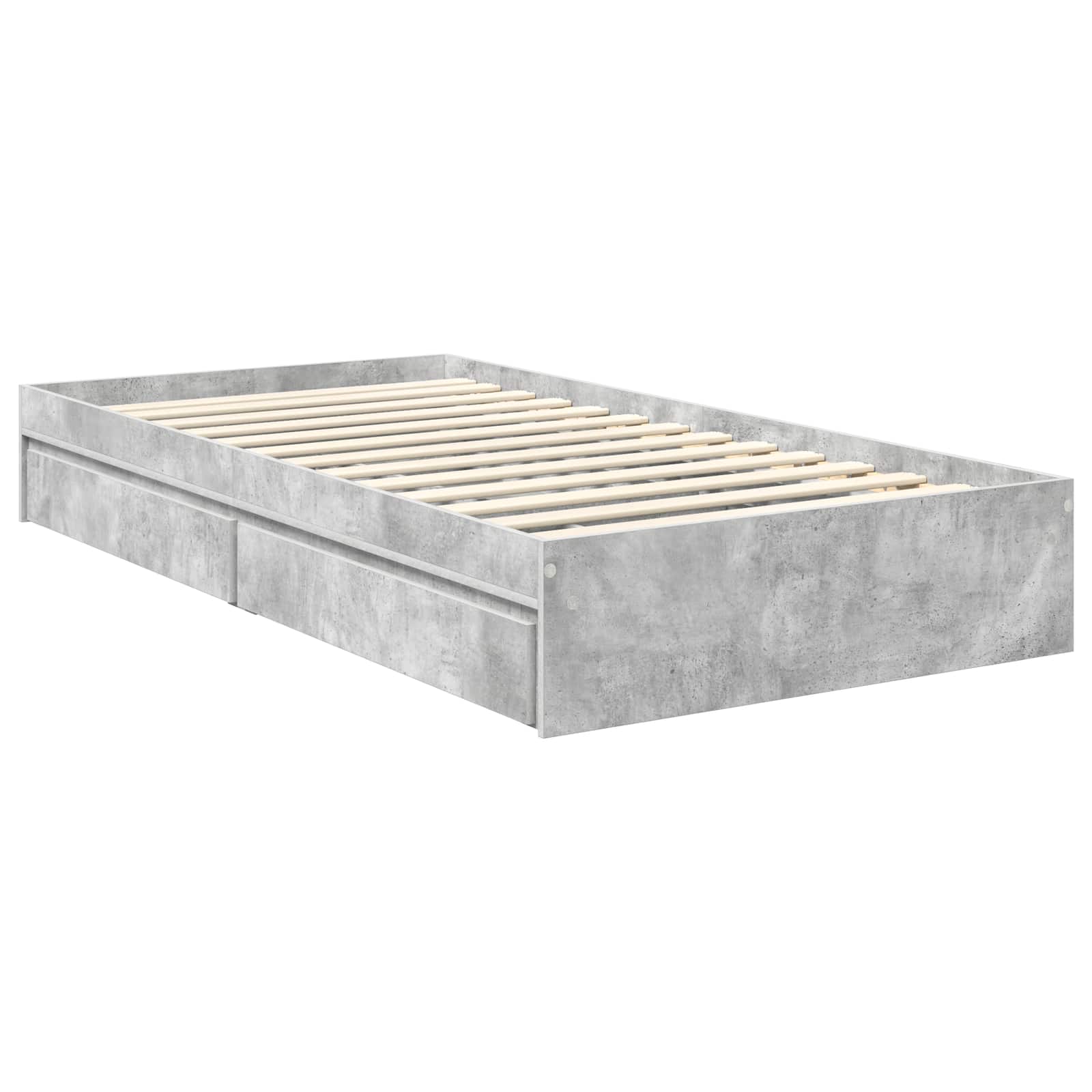 Opslag bed met hoofdeinde Beton Grijs 90 x 190 cm Bewerkt hout is nu te koop bij PeponiXL, paradijselijk wonen!