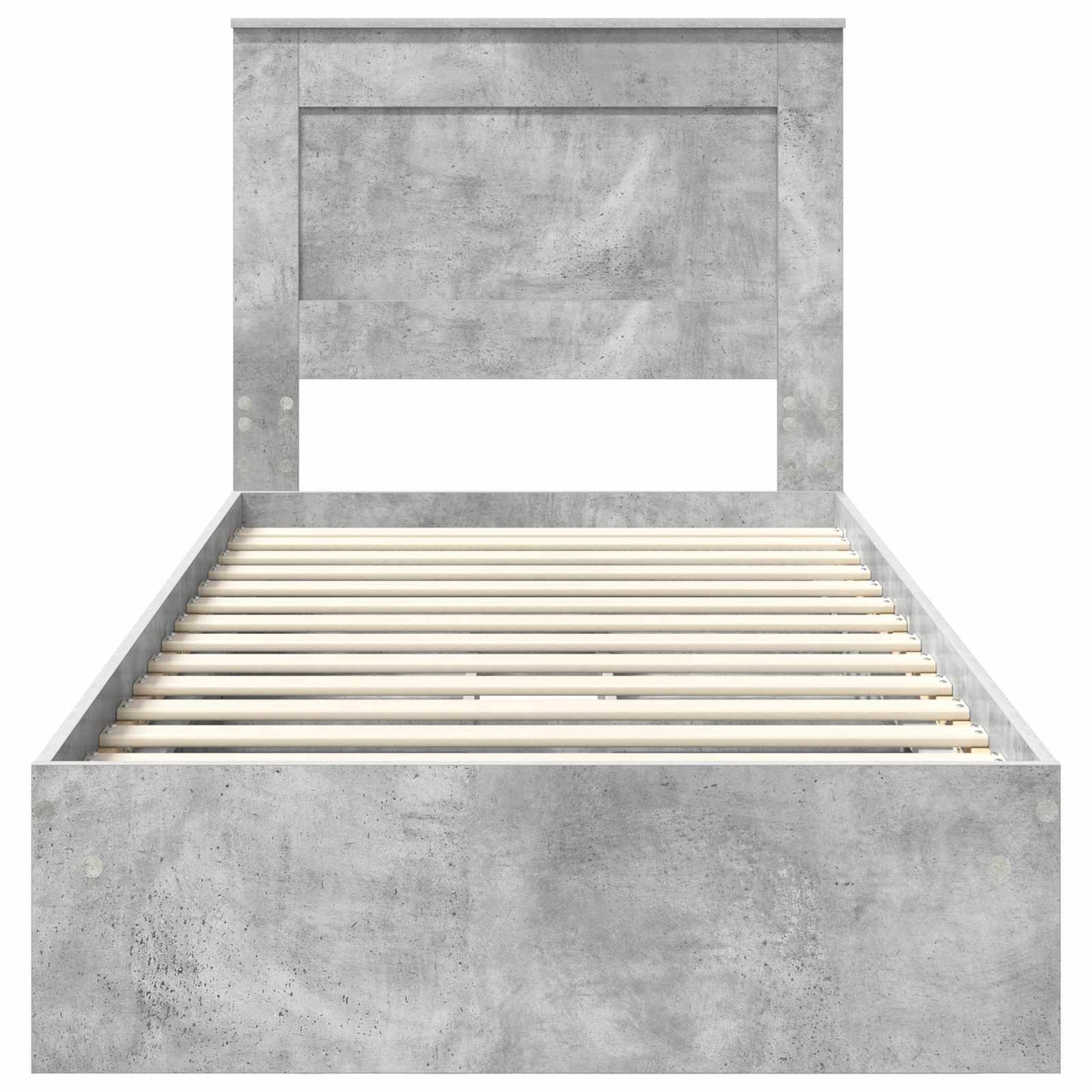 Opslag bed met hoofdeinde Beton Grijs 90 x 190 cm Bewerkt hout is nu te koop bij PeponiXL, paradijselijk wonen!