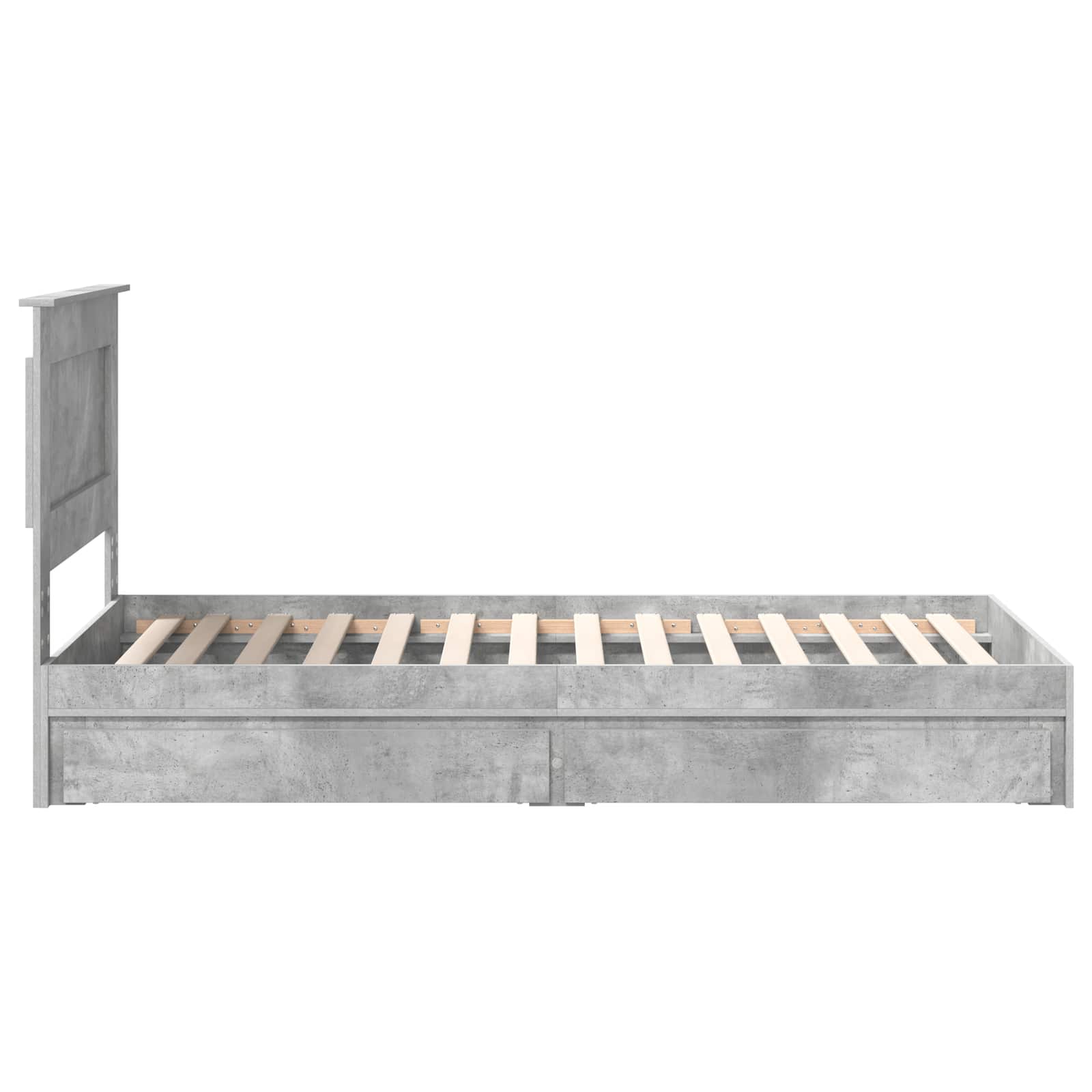 Opslag bed met hoofdeinde Beton Grijs 90 x 190 cm Bewerkt hout is nu te koop bij PeponiXL, paradijselijk wonen!