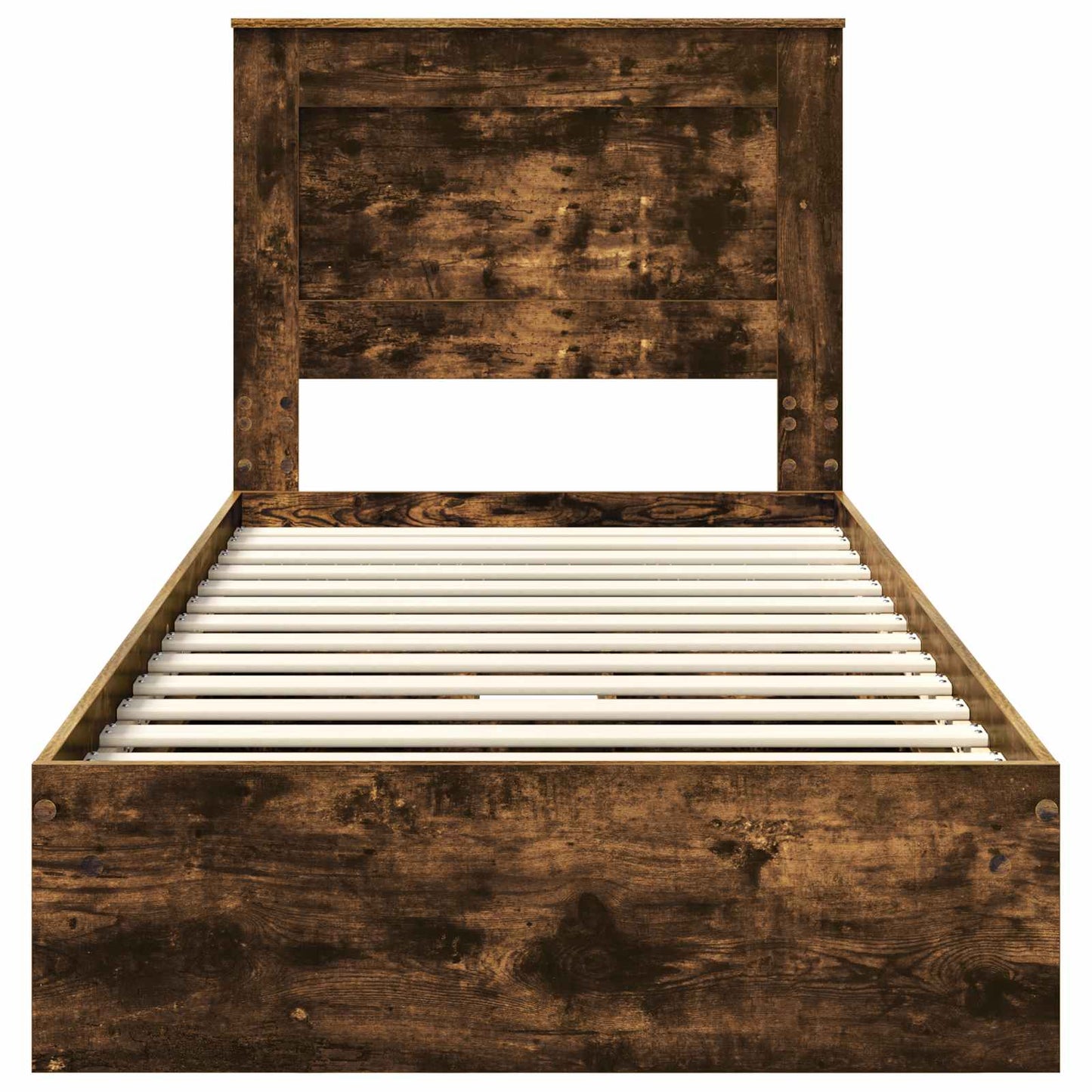 Opslag bed met lade Gerookt eiken 90 x 190 cm Bewerkt hout is nu te koop bij PeponiXL, paradijselijk wonen!
