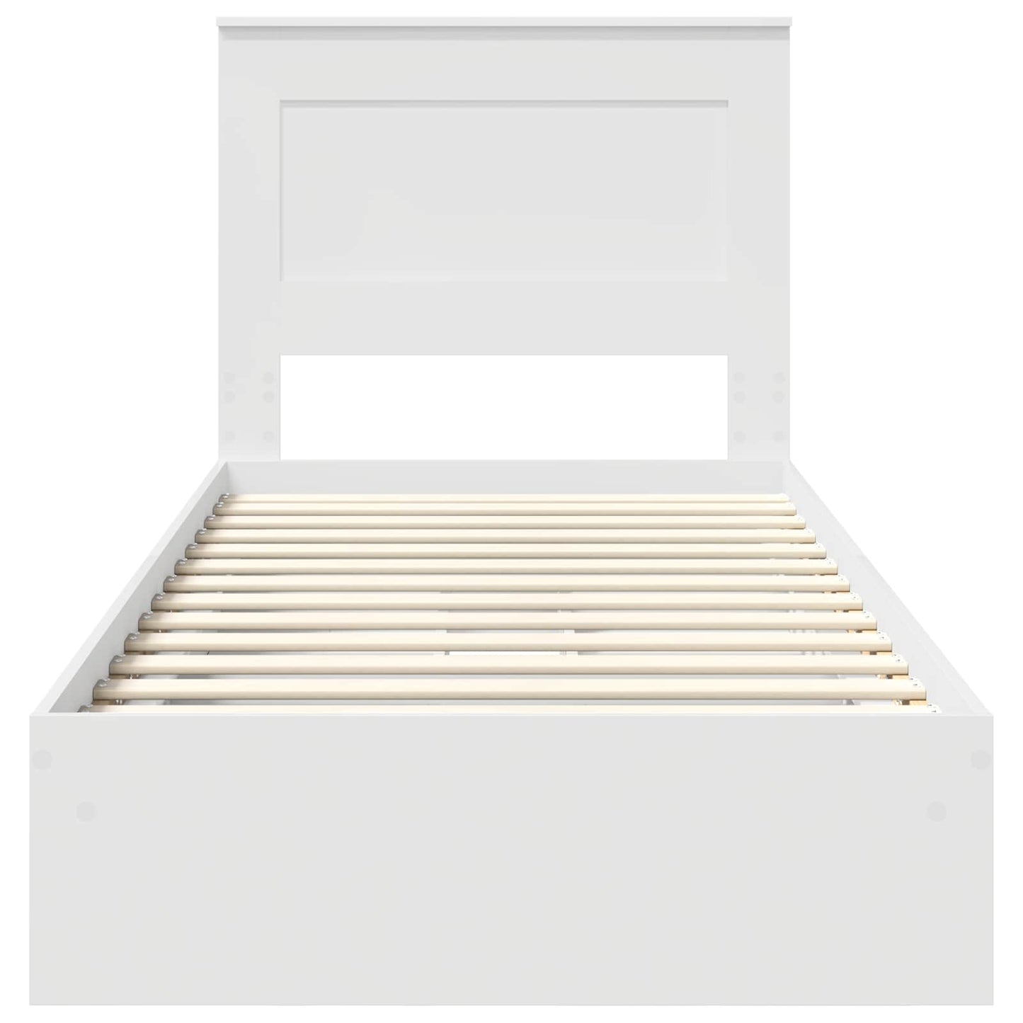 Opslag bed met hoofdeinde met lade Wit 75 x 190 cm Bewerkt hout is nu te koop bij PeponiXL, paradijselijk wonen!