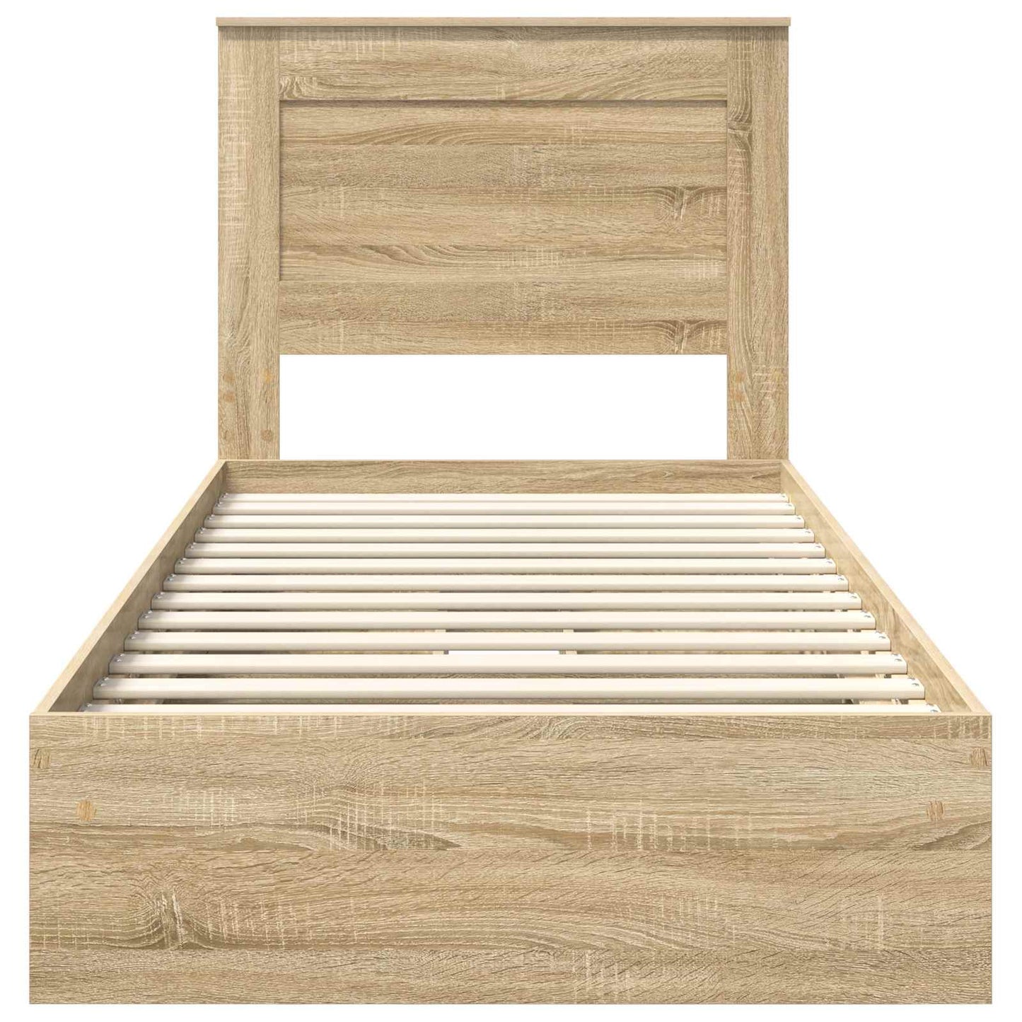 Opslag bed met hoofdeinde Sonoma Eiken 75 x 190 cm Bewerkt hout is nu te koop bij PeponiXL, paradijselijk wonen!
