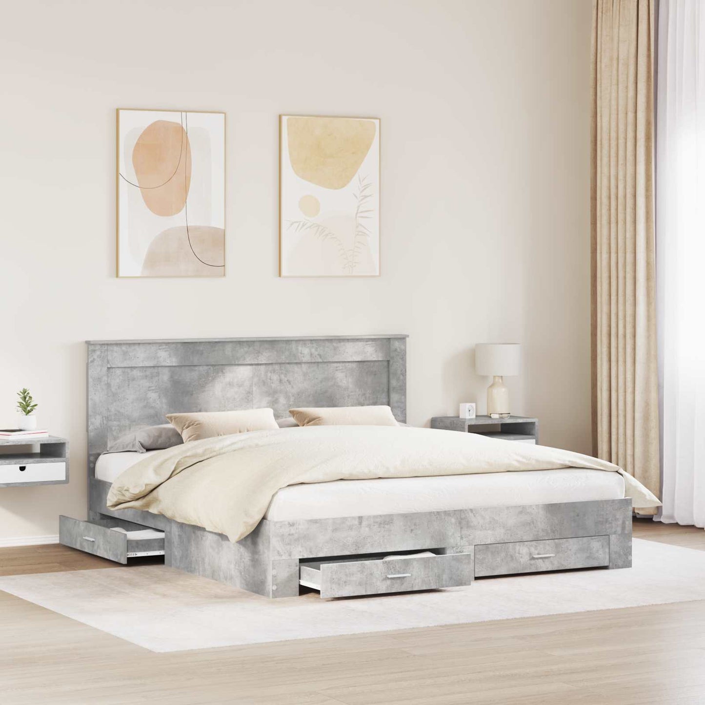 Bedframe met lade met hoofdeinde met opslag Bewerkt hout is nu te koop bij PeponiXL, paradijselijk wonen!
