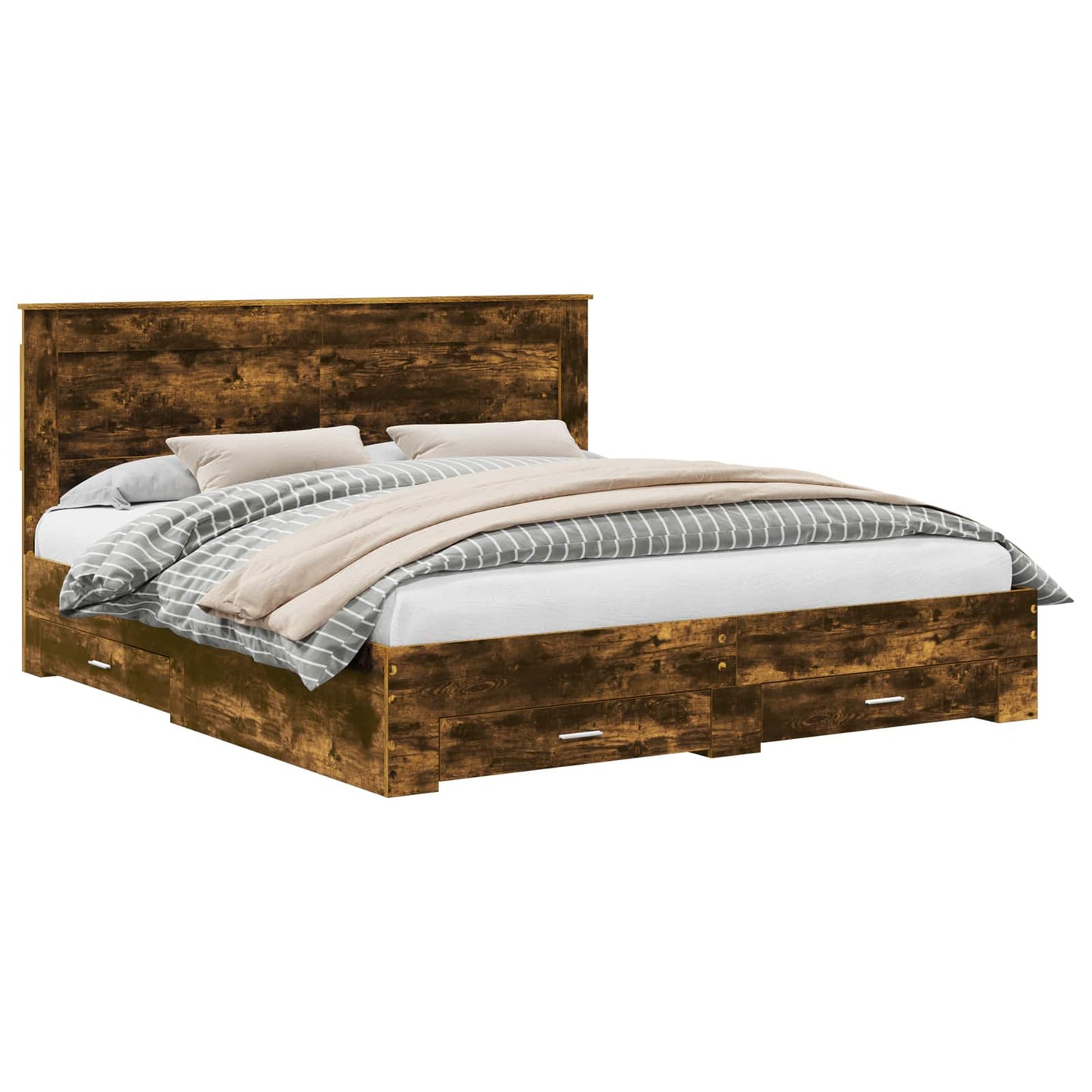 Bedframe met lade met hoofdeinde met opslag Bewerkt hout is nu te koop bij PeponiXL, paradijselijk wonen!