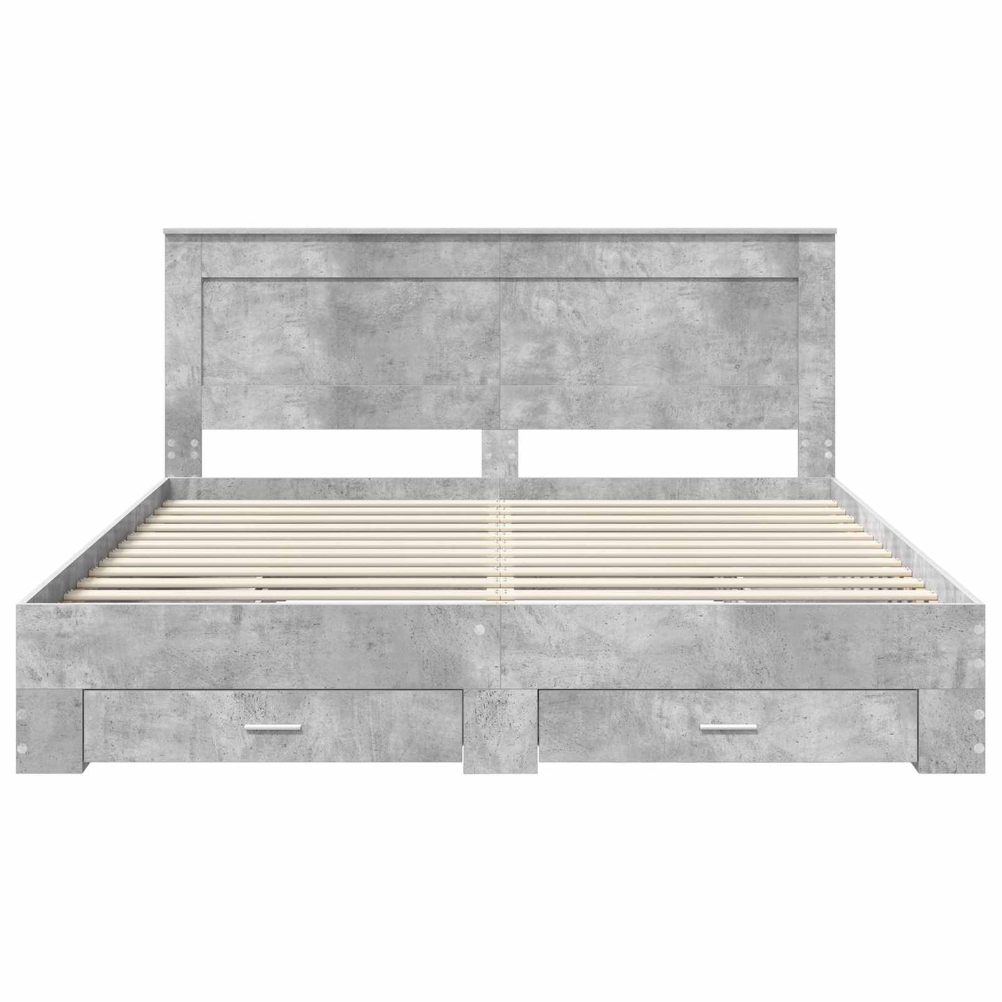 Bedframe met hoofdeinde Beton Grijs 180 x 200 cm Bewerkt hout is nu te koop bij PeponiXL, paradijselijk wonen!