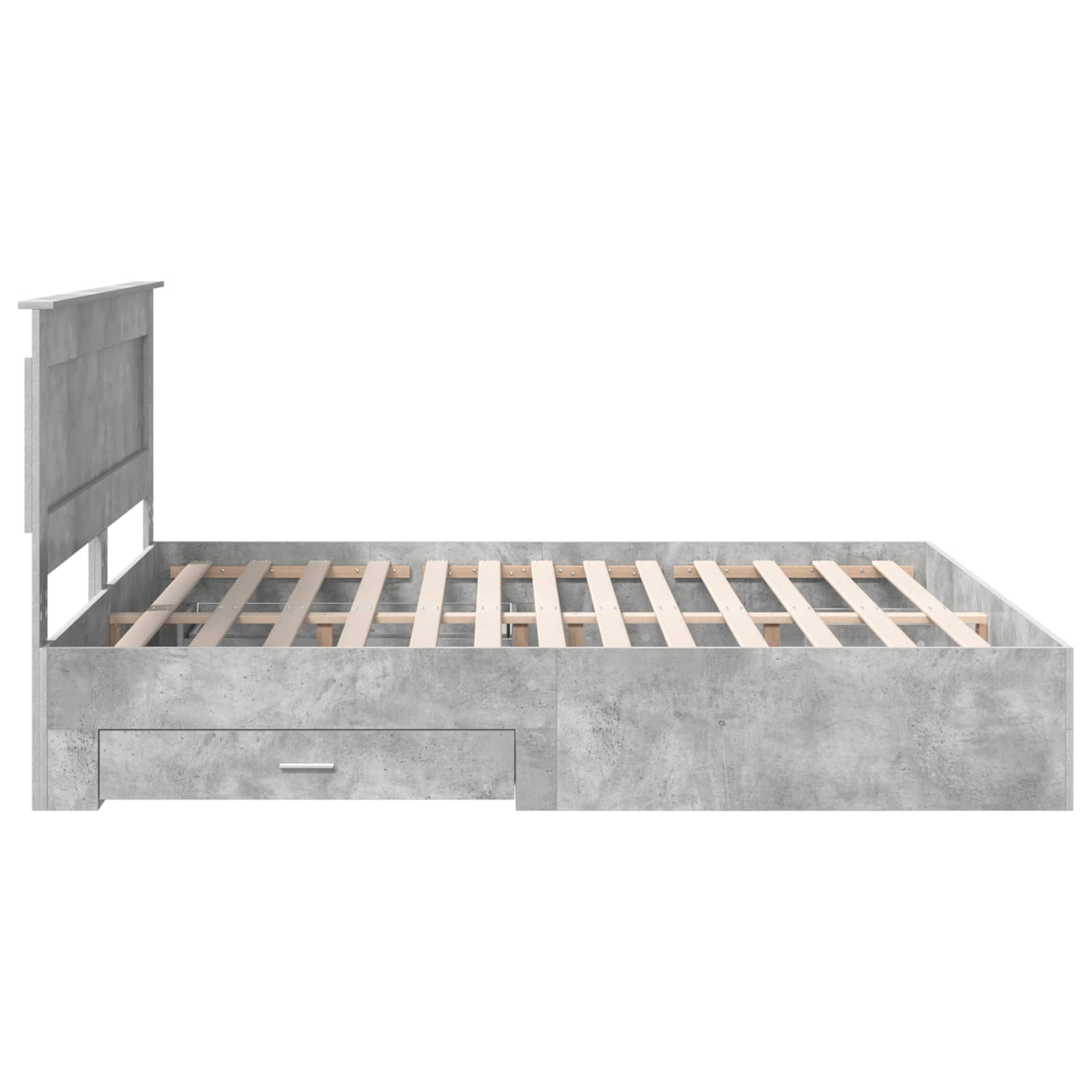 Bedframe met hoofdeinde Beton Grijs 180 x 200 cm Bewerkt hout is nu te koop bij PeponiXL, paradijselijk wonen!