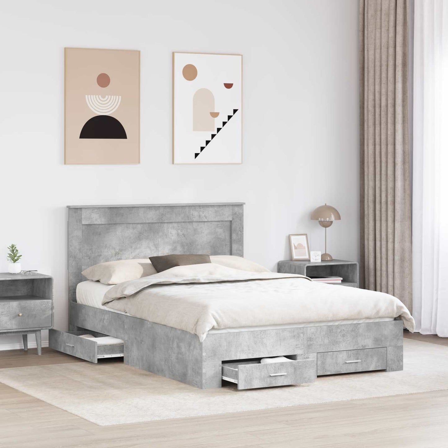 Bedframe met lade met hoofdeinde met opslag Bewerkt hout is nu te koop bij PeponiXL, paradijselijk wonen!
