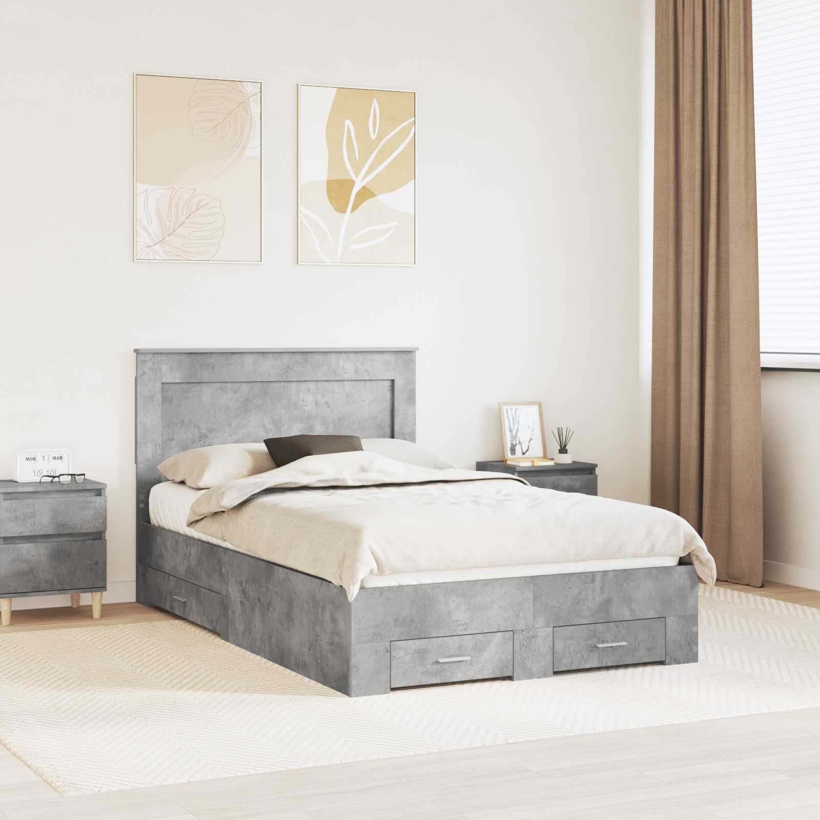 Bedframe met lade met hoofdeinde met opslag Bewerkt hout is nu te koop bij PeponiXL, paradijselijk wonen!
