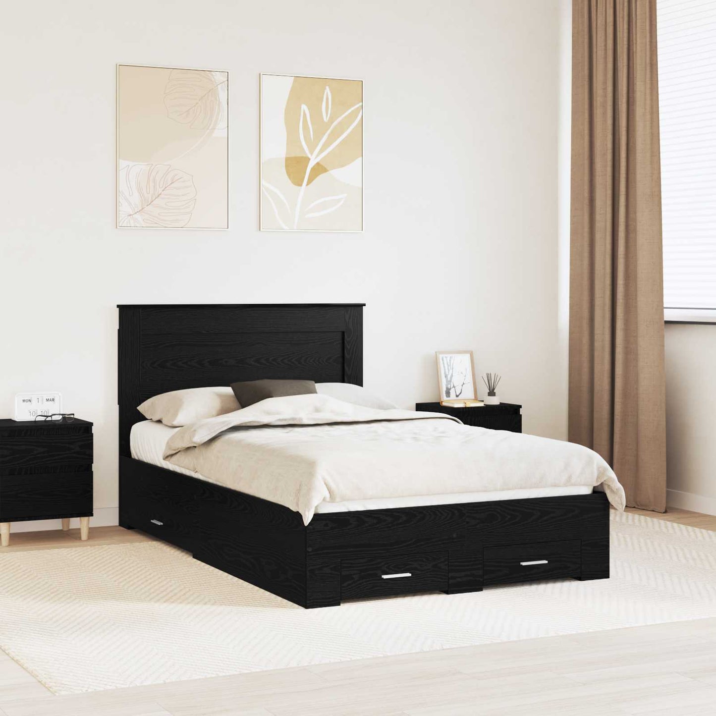 Bedframe met lade met hoofdeinde met opslag Bewerkt hout is nu te koop bij PeponiXL, paradijselijk wonen!
