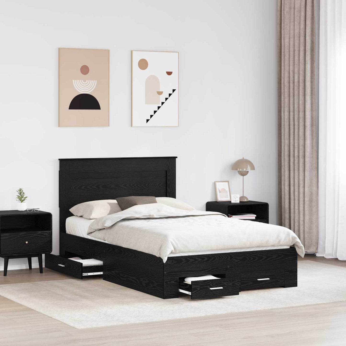 Bedframe met lade met hoofdeinde met opslag Bewerkt hout is nu te koop bij PeponiXL, paradijselijk wonen!