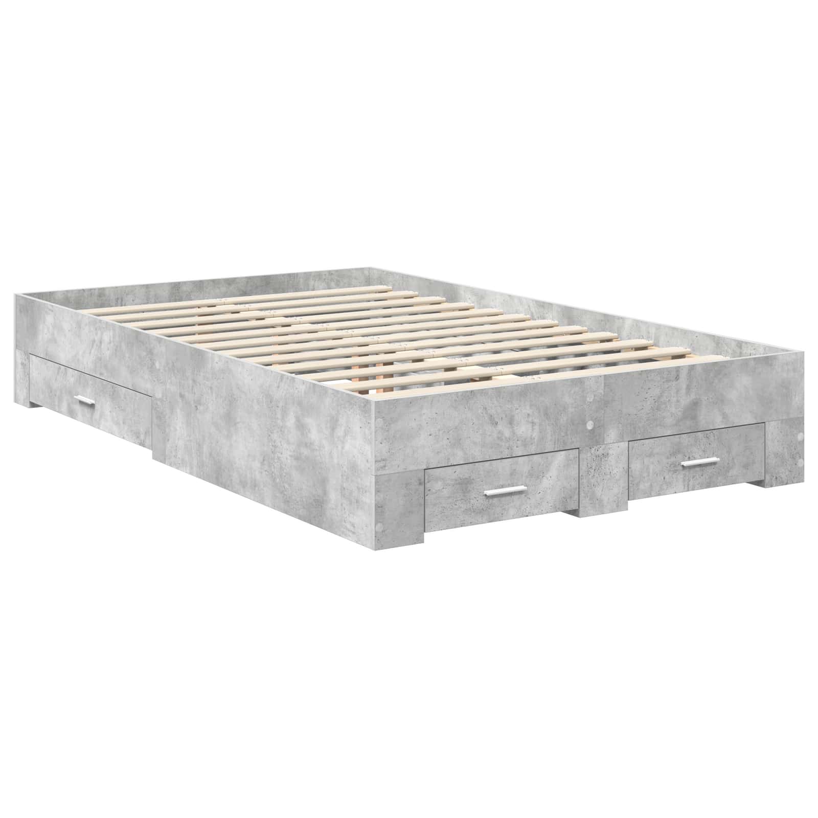 Bedframe met hoofdeinde Beton Grijs 120 x 200 cm Bewerkt hout is nu te koop bij PeponiXL, paradijselijk wonen!