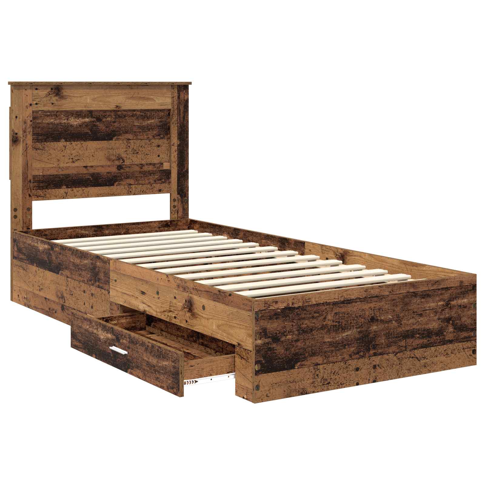 Bedframe met lade met hoofdeinde met opslag Bewerkt hout is nu te koop bij PeponiXL, paradijselijk wonen!