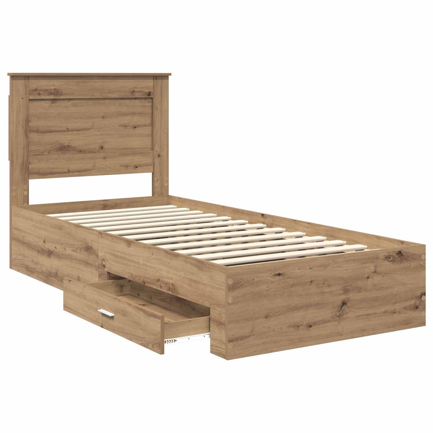 Bedframe met lade met hoofdeinde met opslag Bewerkt hout is nu te koop bij PeponiXL, paradijselijk wonen!
