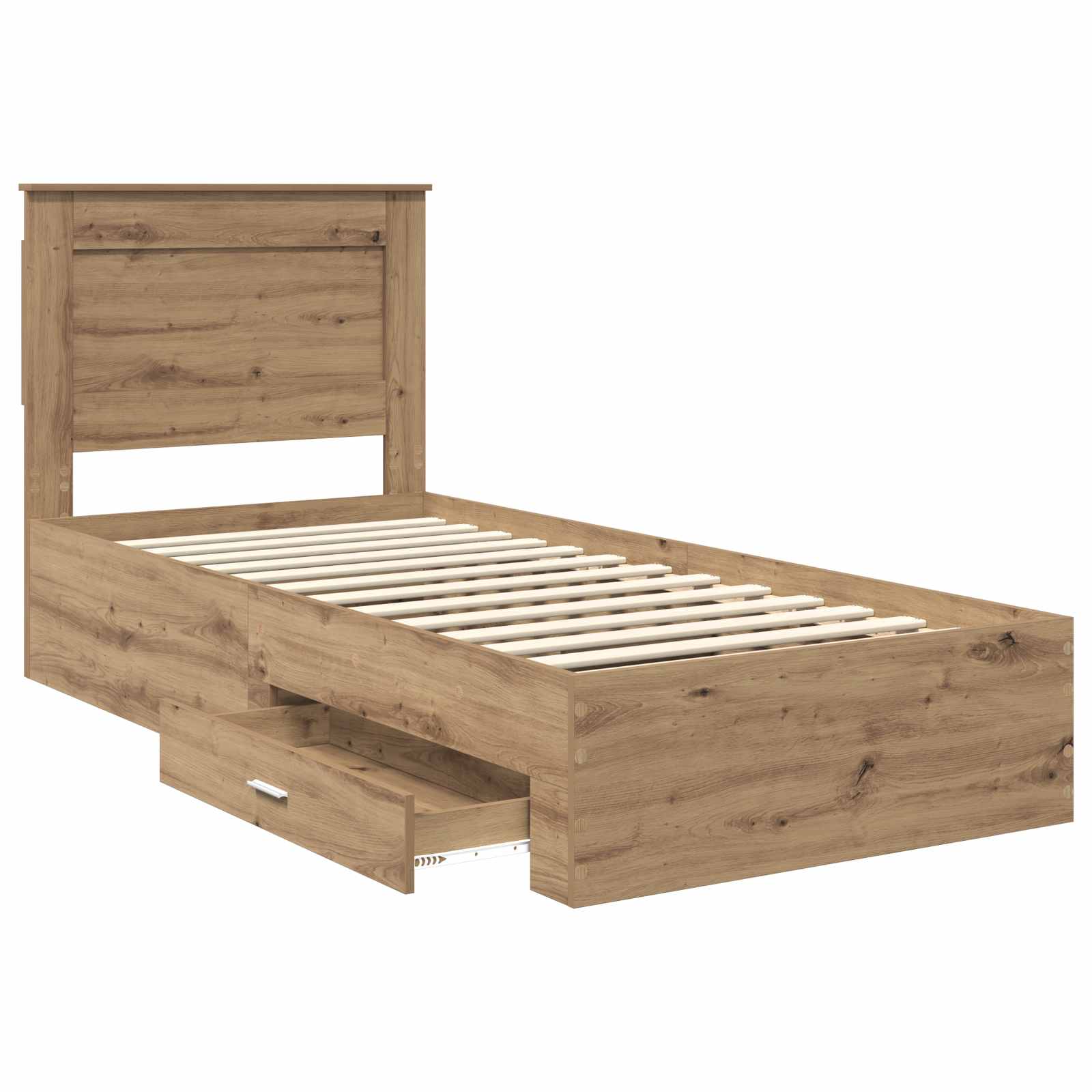 Bedframe met lade met hoofdeinde met opslag Bewerkt hout is nu te koop bij PeponiXL, paradijselijk wonen!