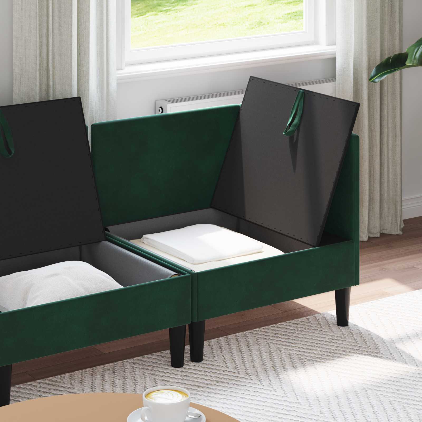Woonkamer Meubelset met kussen 4 pcs Donkergroen Fluweel is nu te koop bij PeponiXL, paradijselijk wonen!